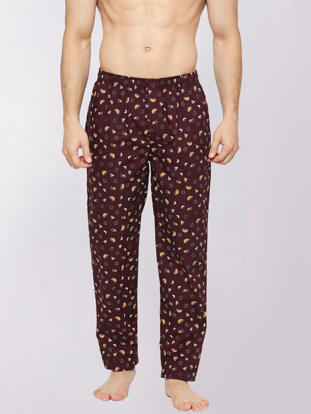 Relax Wear Geometric Brown Printed Pyjama