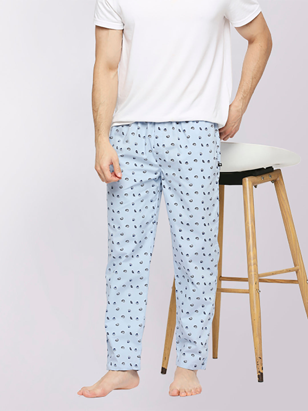 Relax Wear Seashell Sky Blue Printed Pyjama