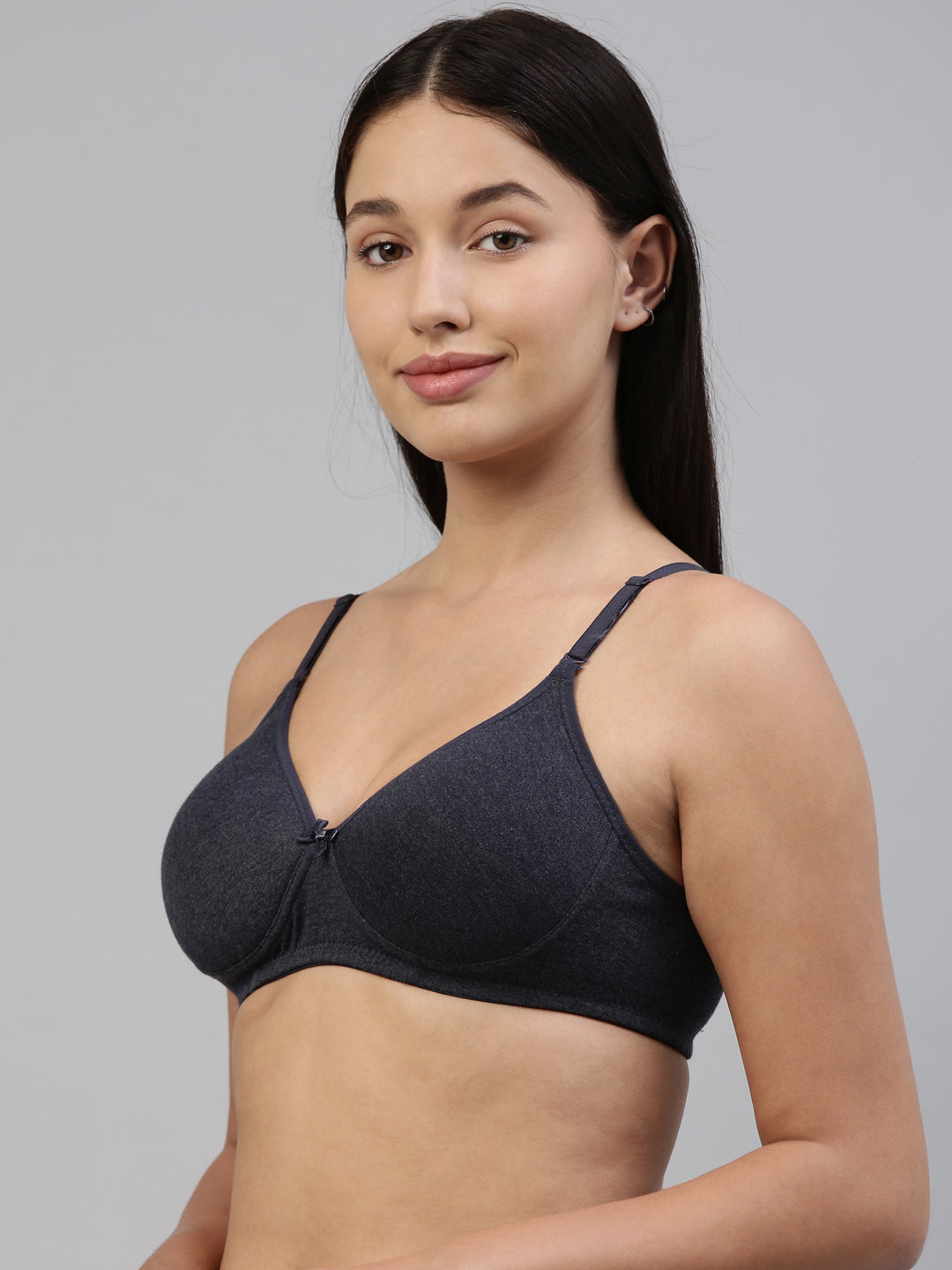Elle Indigo Melange Cotton T-Shirt Bra for Women