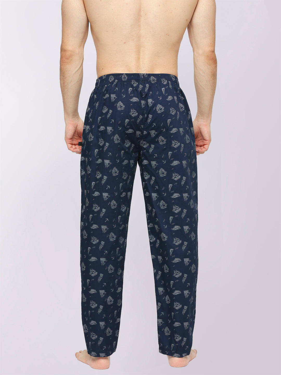 Relax Wear Oceanship Navy Blue Printed Pyjama