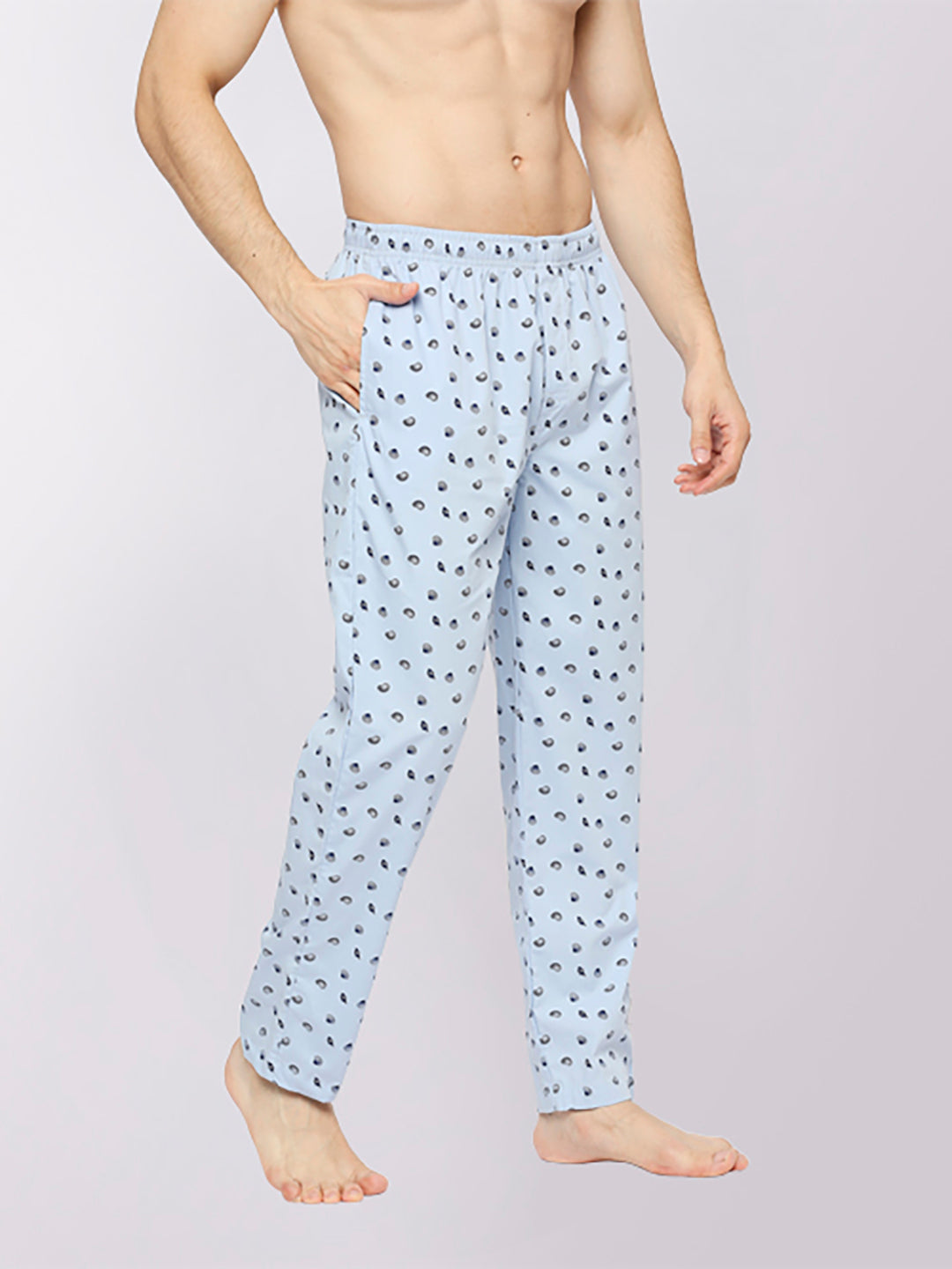 Relax Wear Seashell Sky Blue Printed Pyjama