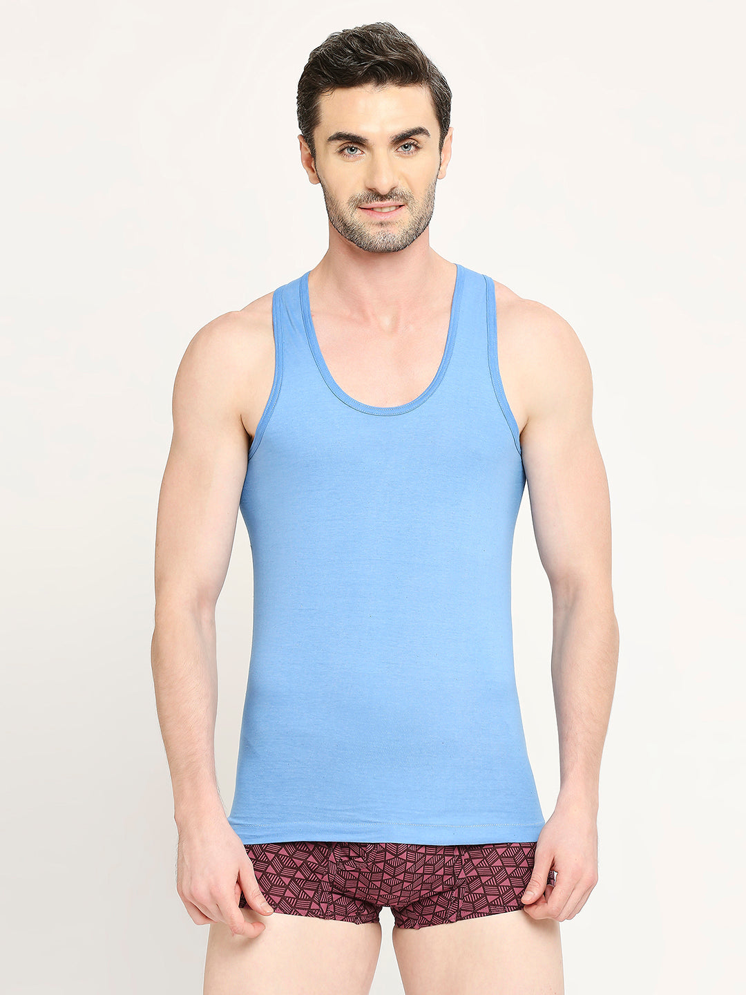 Men's Supreme Round Neck Cotton Vest - Assorted Colours