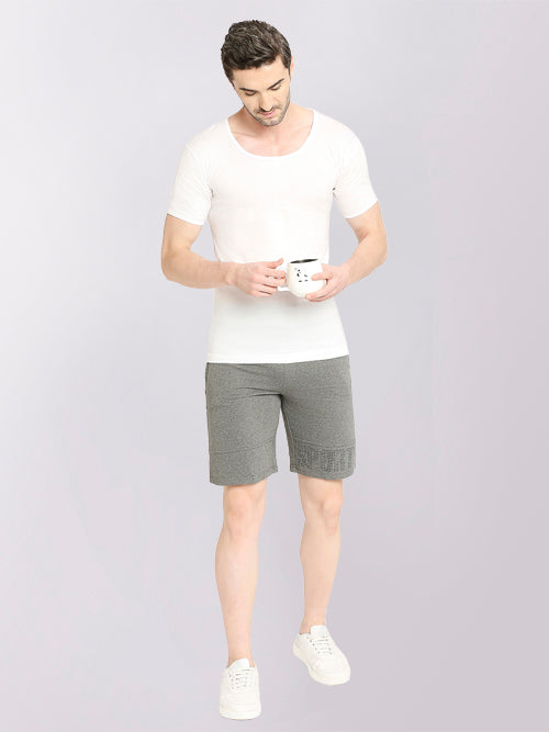 Bonus Knit Shrunk Men's Anti-Microbial Half-Sleeve Cotton Vest for Men