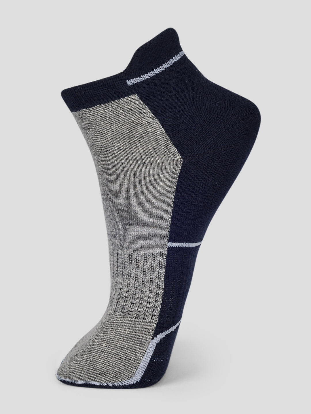 PACK OF 4 COLOR BLOCKING DESIGN-08 LOW ANKLE CUT ASSORTED COTTON SOCKS
