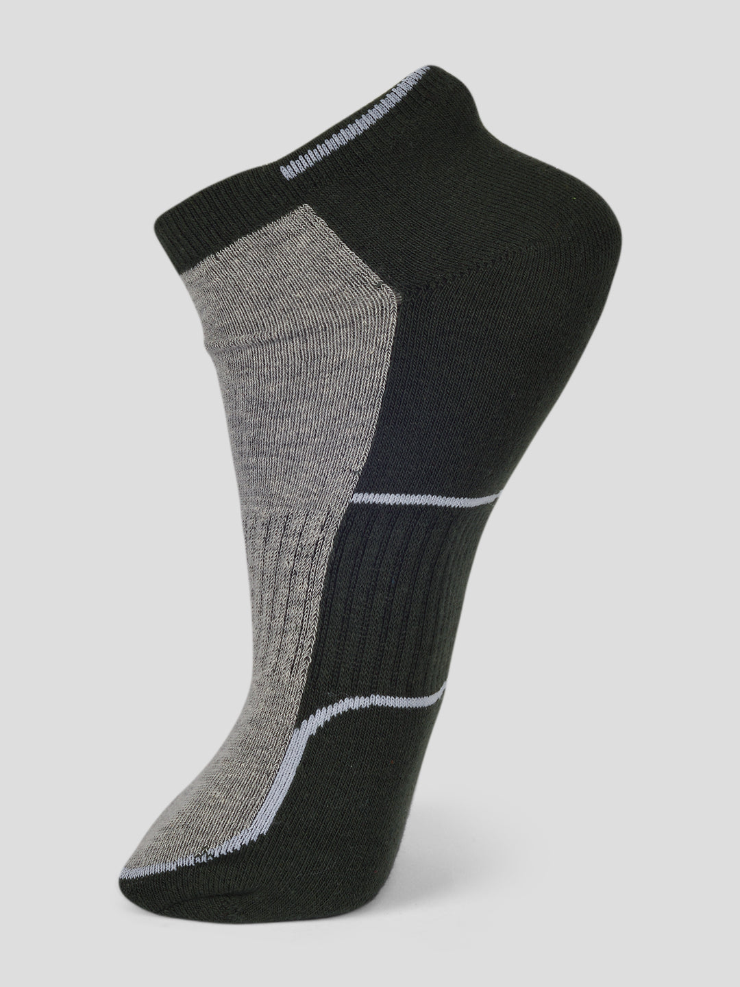 PACK OF 4 COLOR BLOCKING DESIGN-08 LOW ANKLE CUT ASSORTED COTTON SOCKS