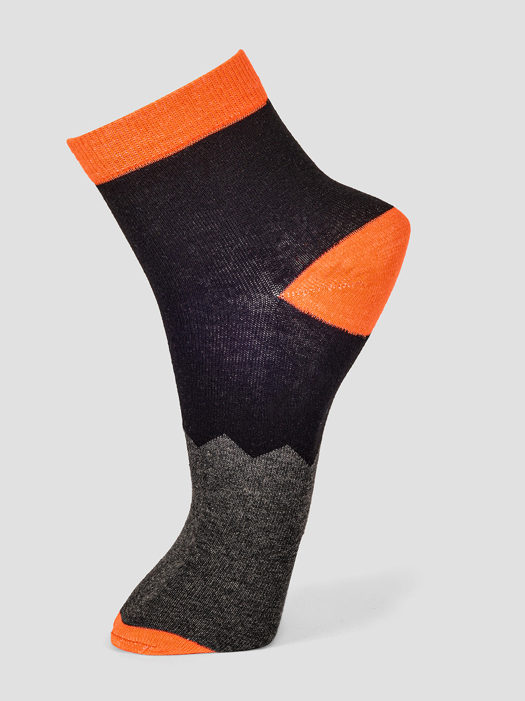 PACK OF 5 SOLID COLOR BLOCKING DESIGN ANKLE LENGTH CUT ASSORTED COTTON SOCKS 08