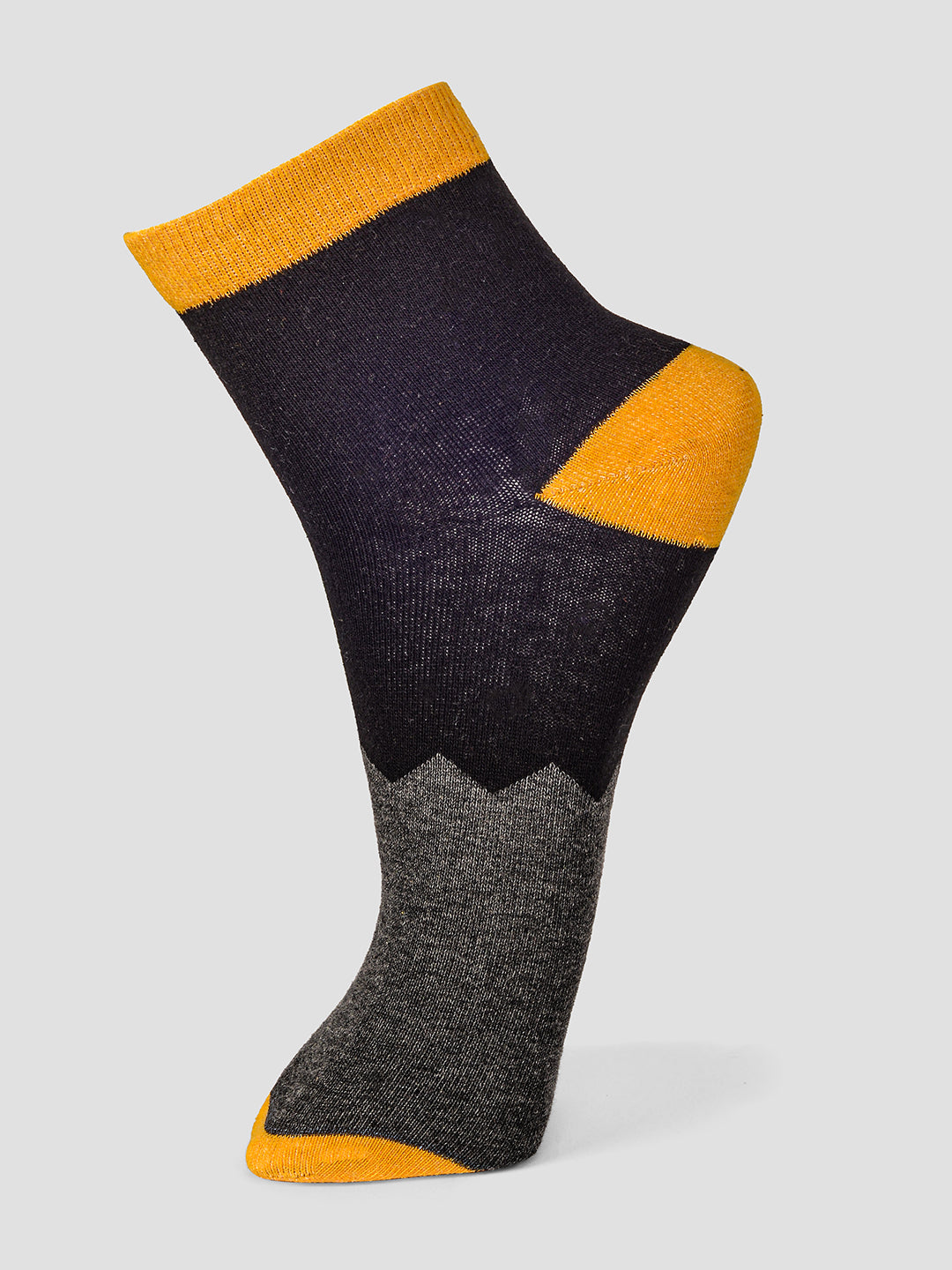 PACK OF 5 SOLID COLOR BLOCKING DESIGN ANKLE LENGTH CUT ASSORTED COTTON SOCKS 08