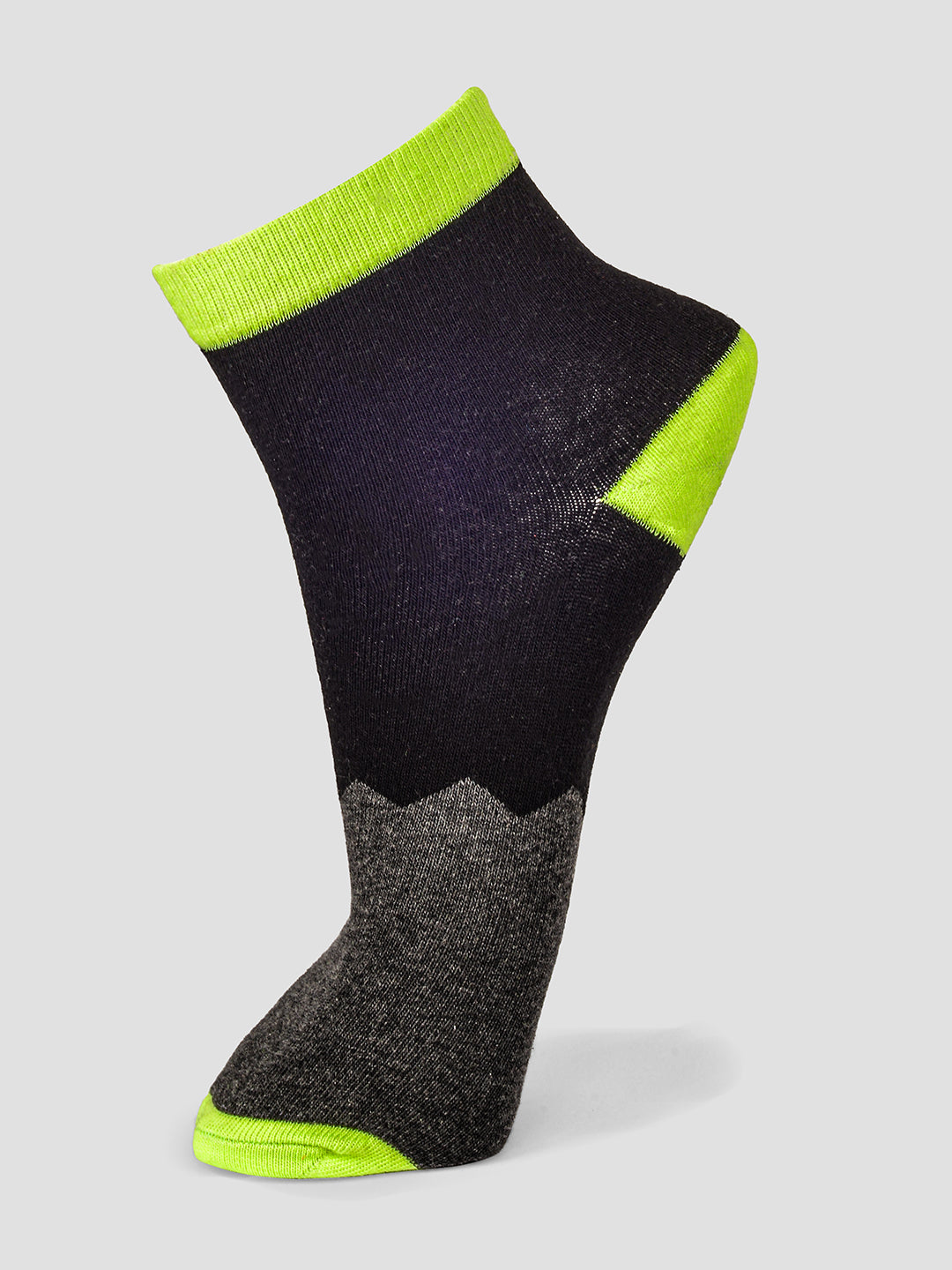 PACK OF 5 SOLID COLOR BLOCKING DESIGN ANKLE LENGTH CUT ASSORTED COTTON SOCKS 08