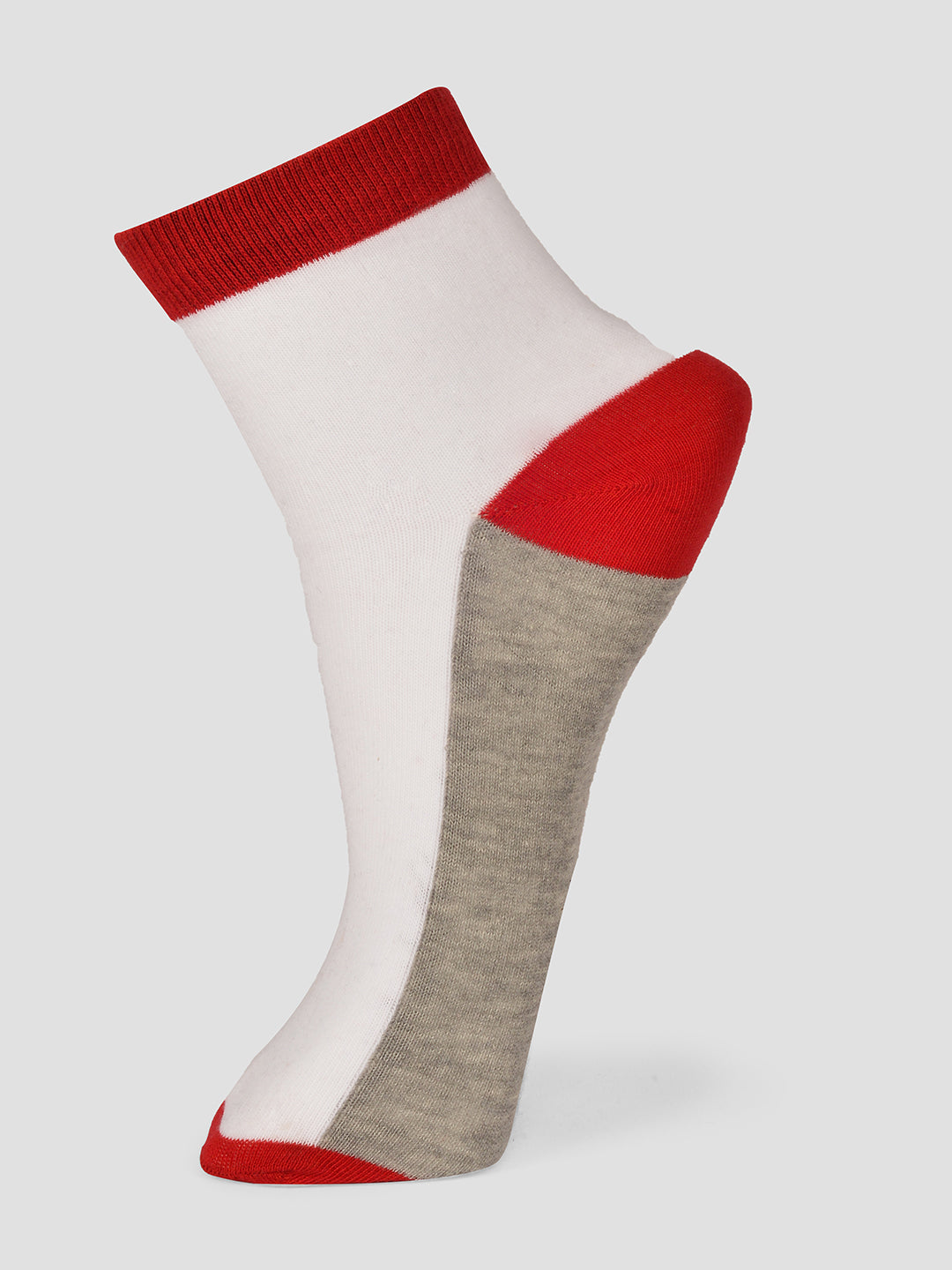PACK OF 5 SOLID COLOR BLOCKING DESIGN ANKLE LENGTH CUT ASSORTED COTTON SOCKS 11