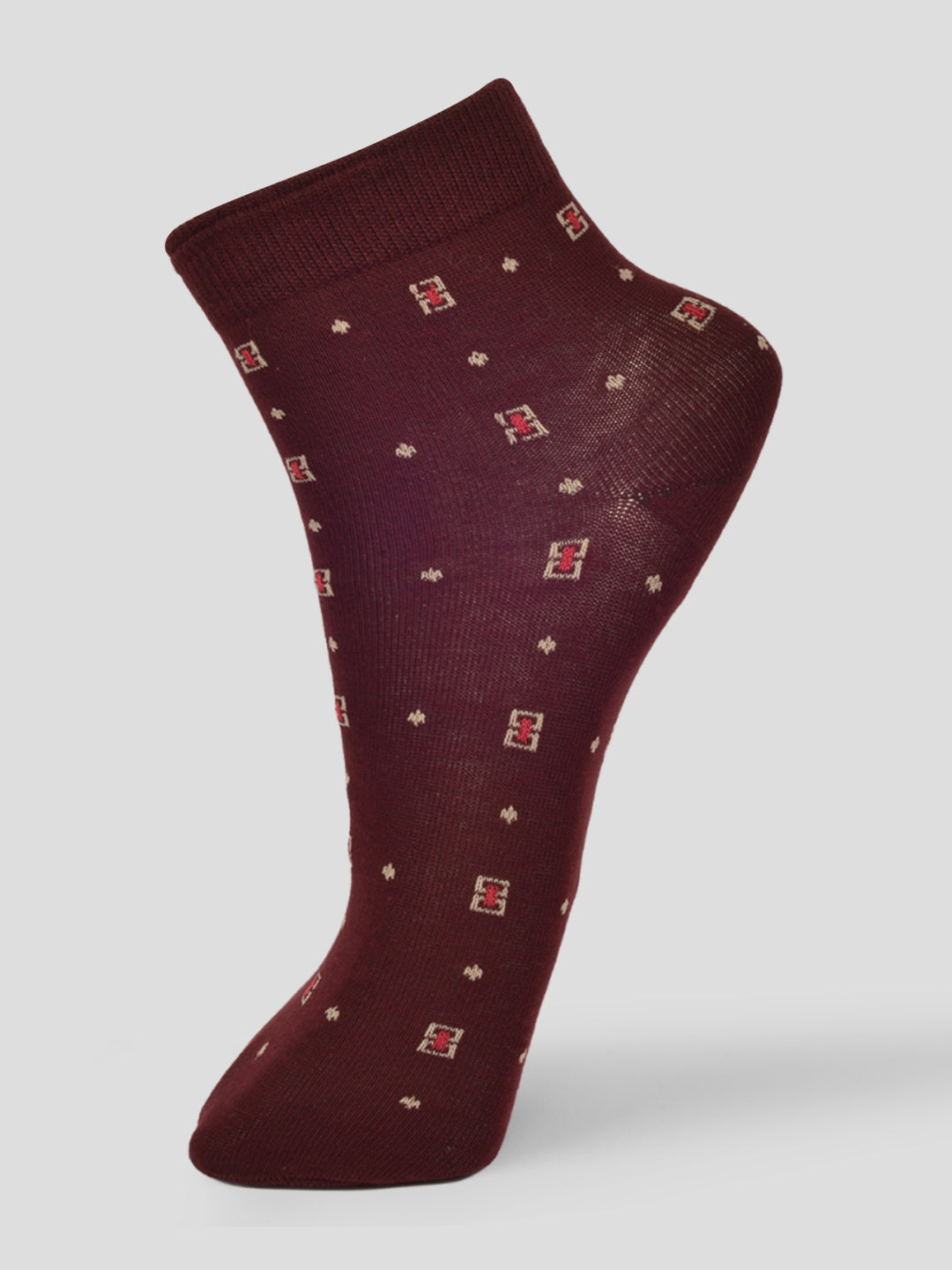 PACK OF 5 SMART FORMAL-ALL OVER - 001 ANKLE CUT ASSORTED COTTON SOCKS