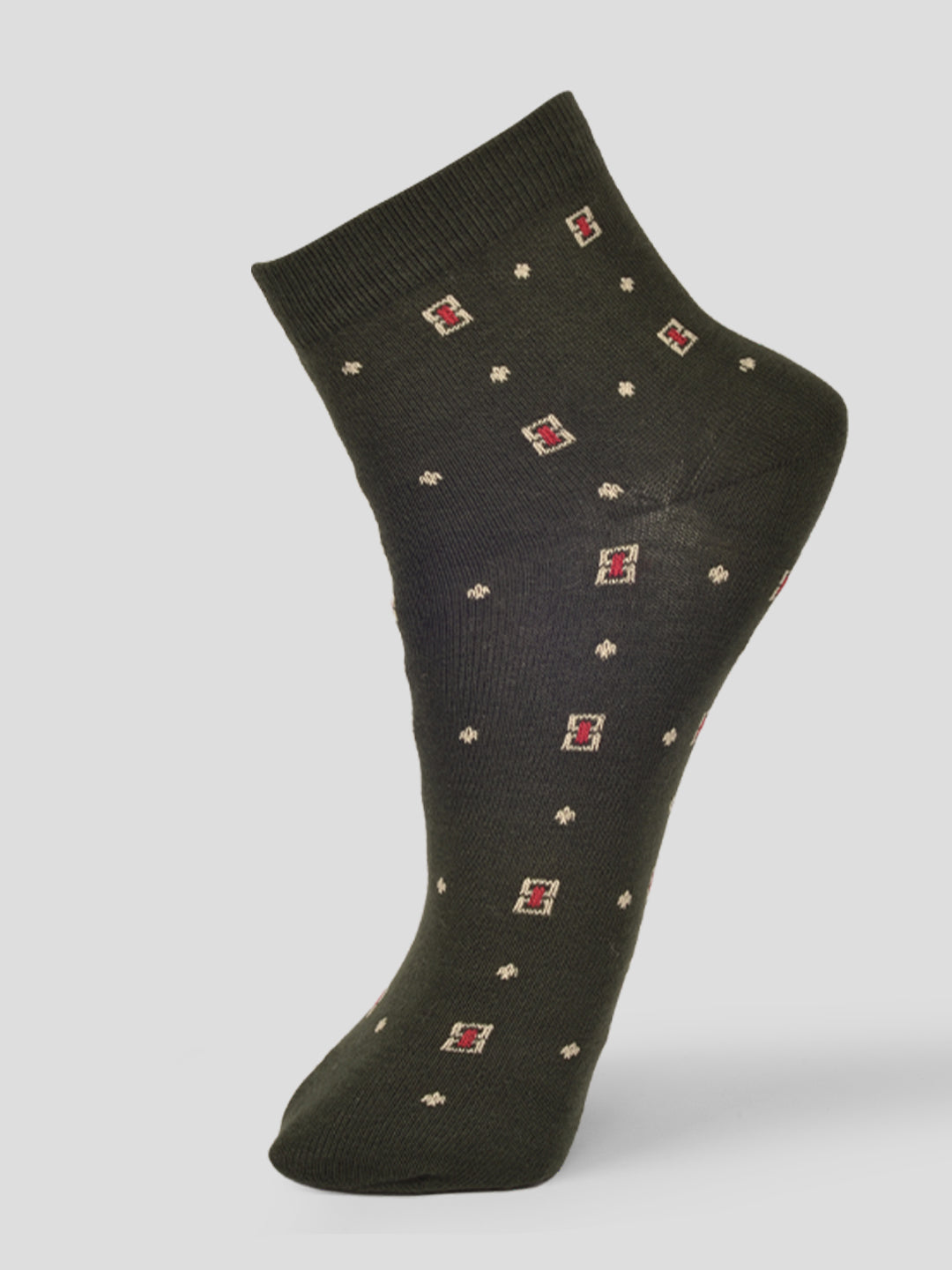 PACK OF 5 SMART FORMAL-ALL OVER - 001 ANKLE CUT ASSORTED COTTON SOCKS