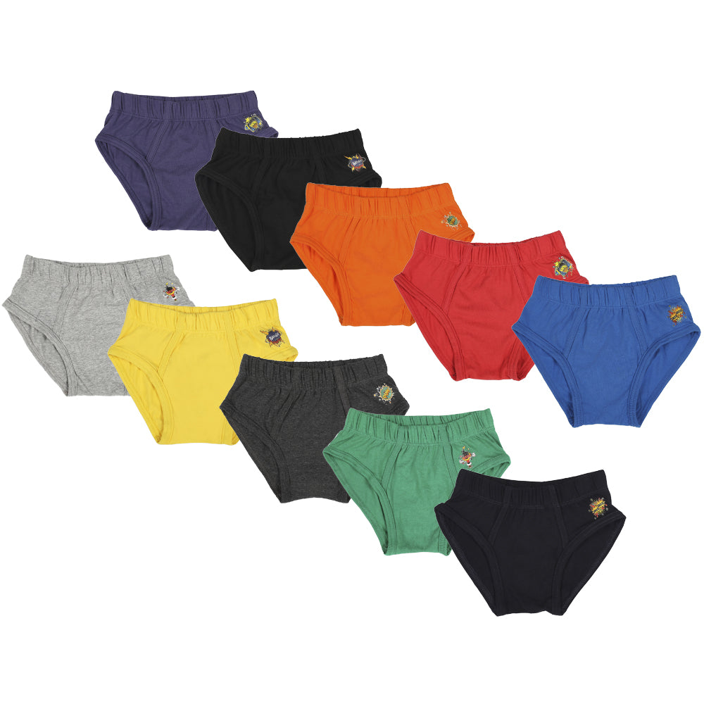 BR003 Kid's Colourful Cotton Briefs - Assorted Colours