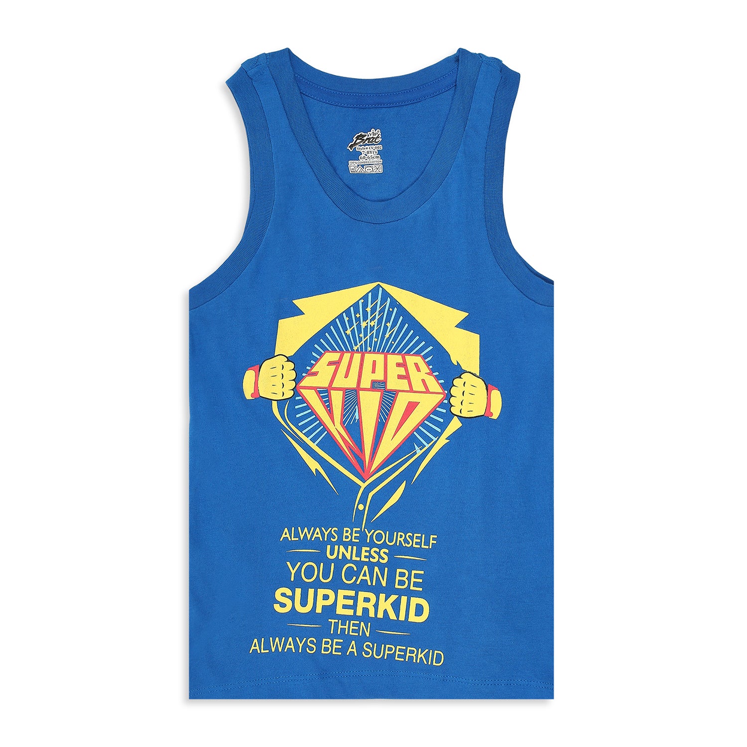 CV002 Kid's Printed Cotton Vest for Boys - Assorted Colours
