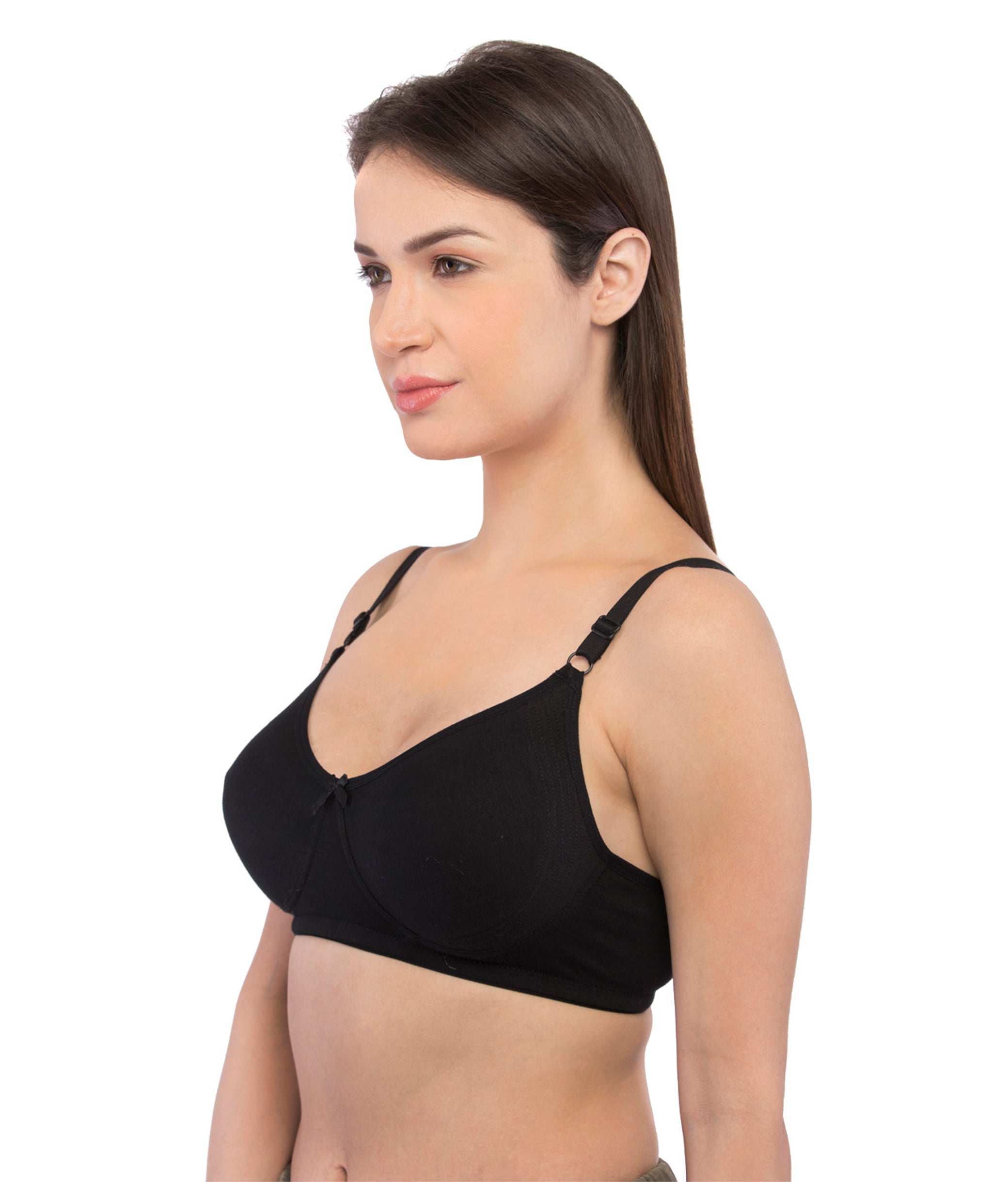 Allure Black Essential Non-Padded Full Coverage Cotton Bra for Women