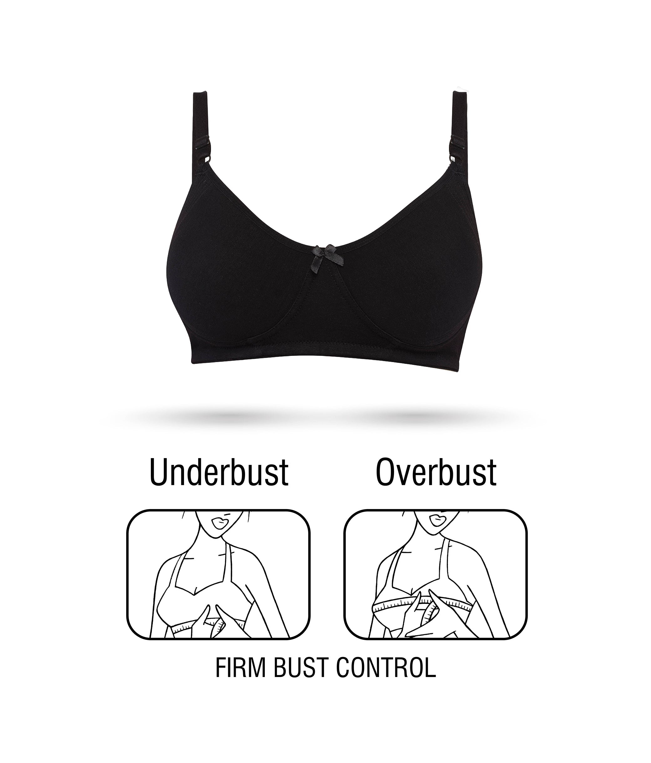 Allure Black Essential Non-Padded Full Coverage Cotton Bra for Women