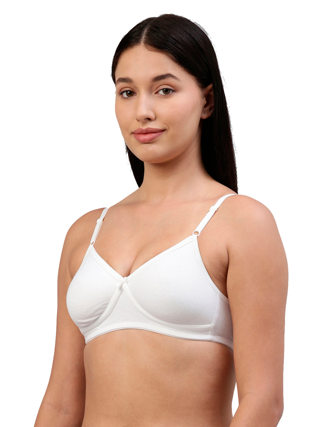 Dazzle Solid White All Day Long Essential Bra for Women