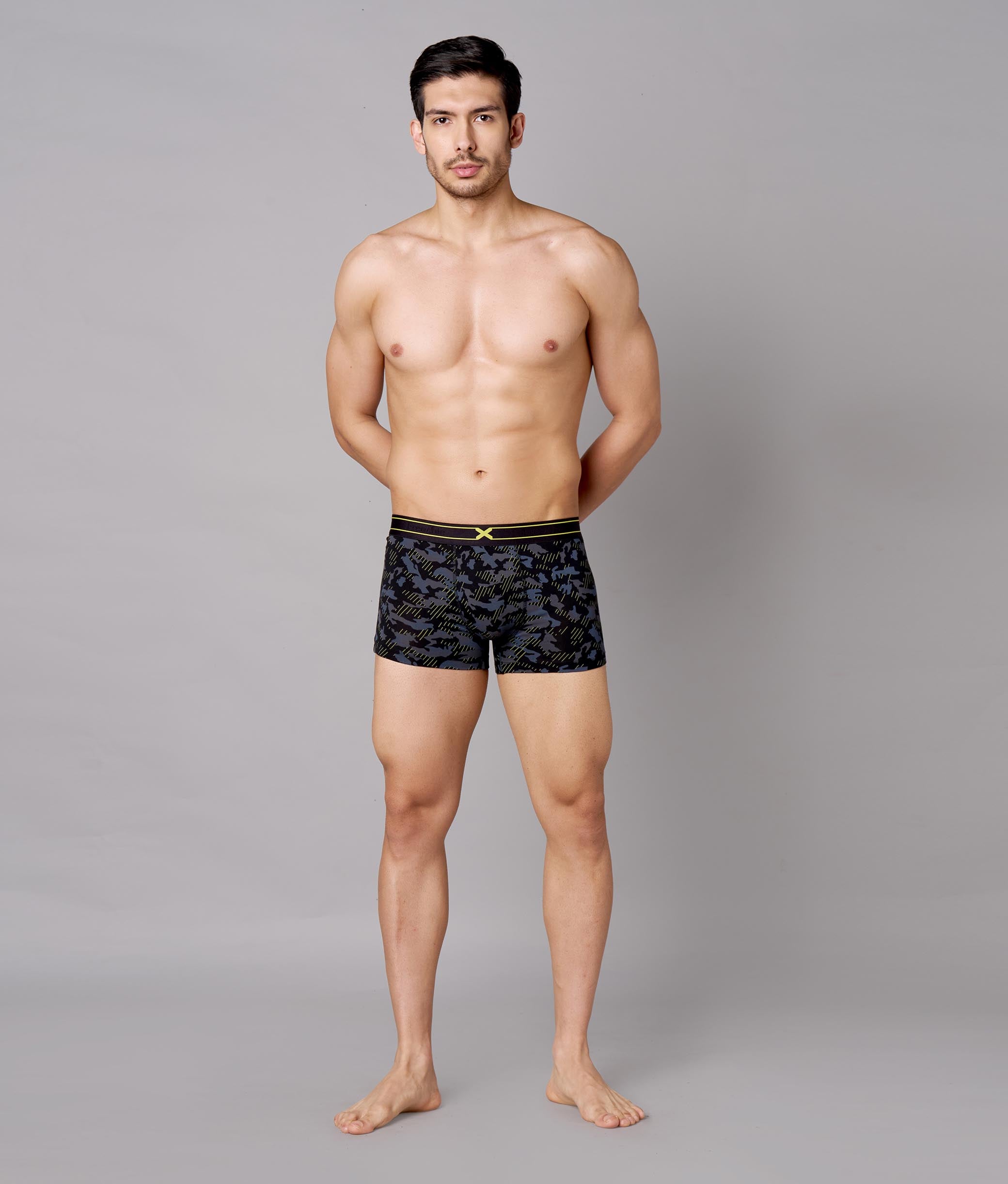 X-Rage Black Camo Print Micro Modal Trunks