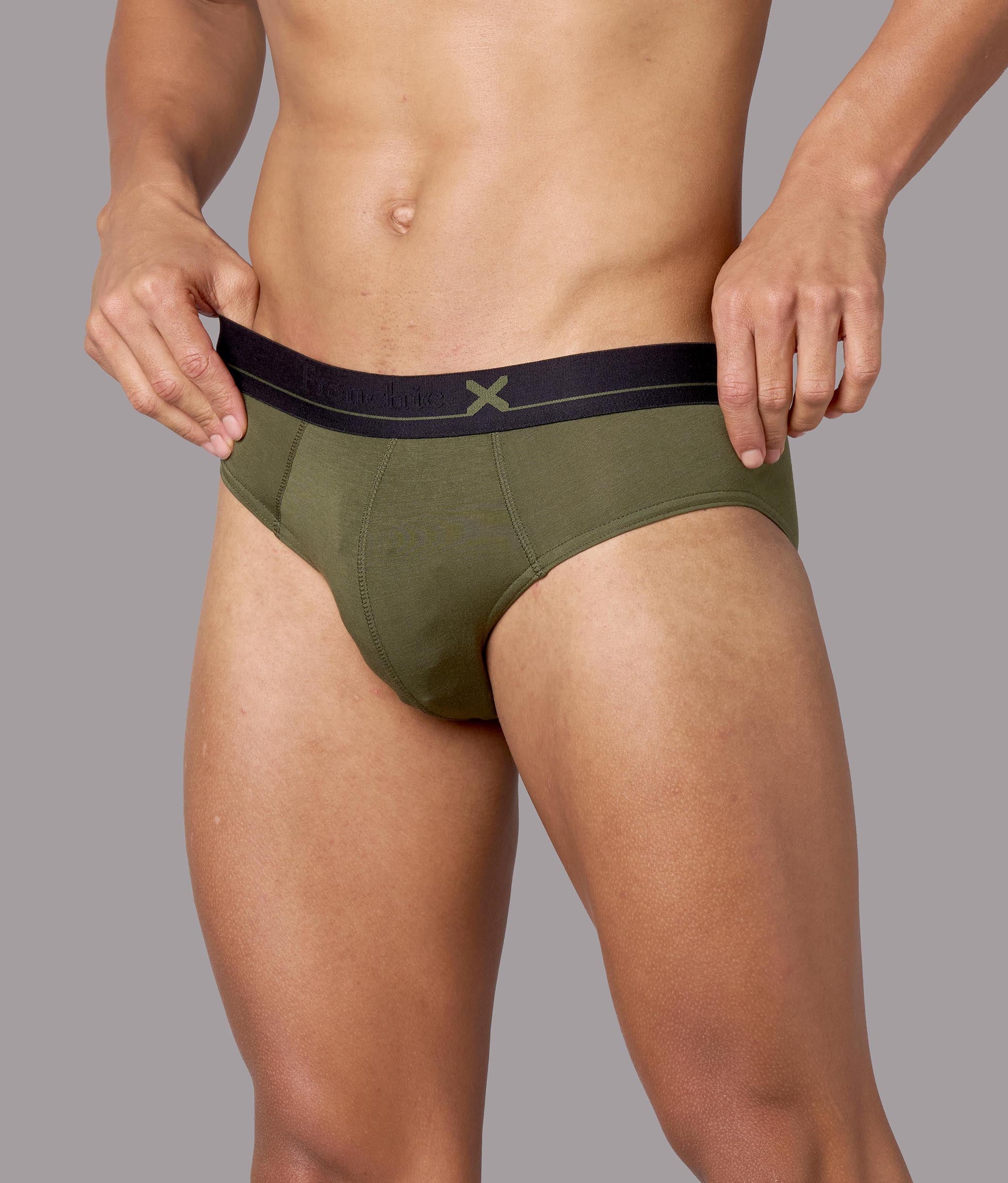X-Lows Beetle Olive Micro Modal Briefs