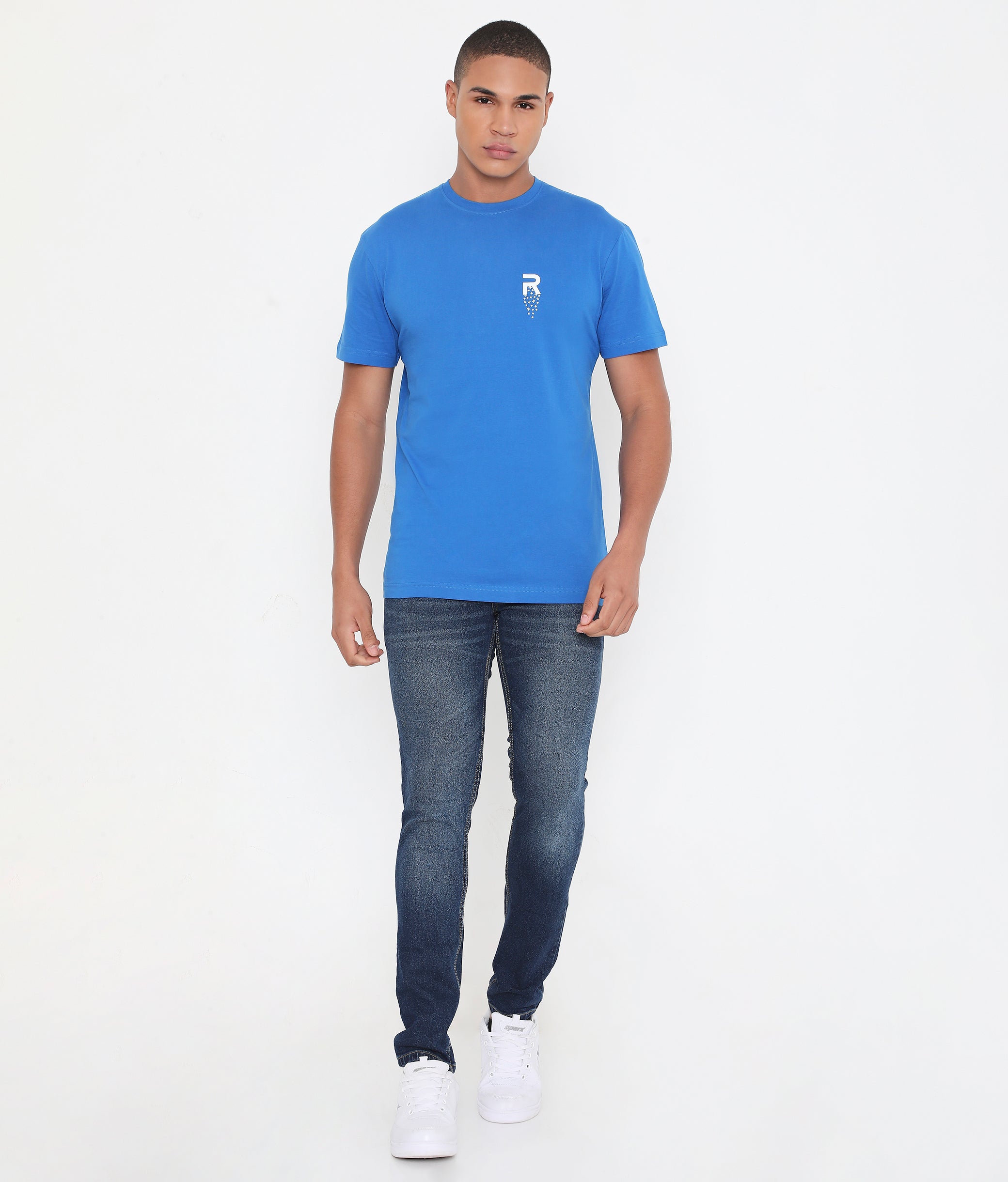 Men Royal Blue Leisurewear Cotton Tee - 002
