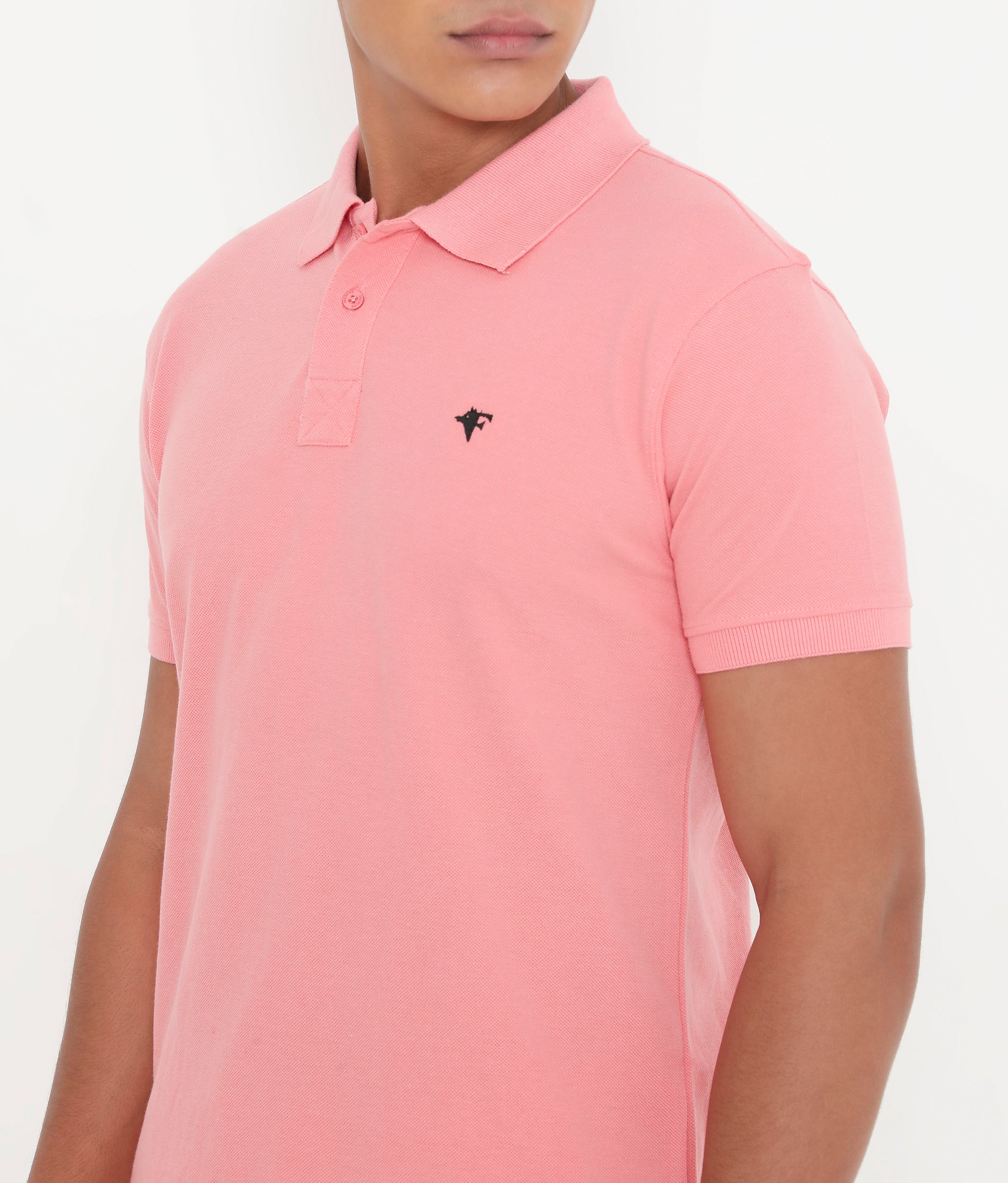 Men Light Peach Classic Cotton Polo T-Shirt