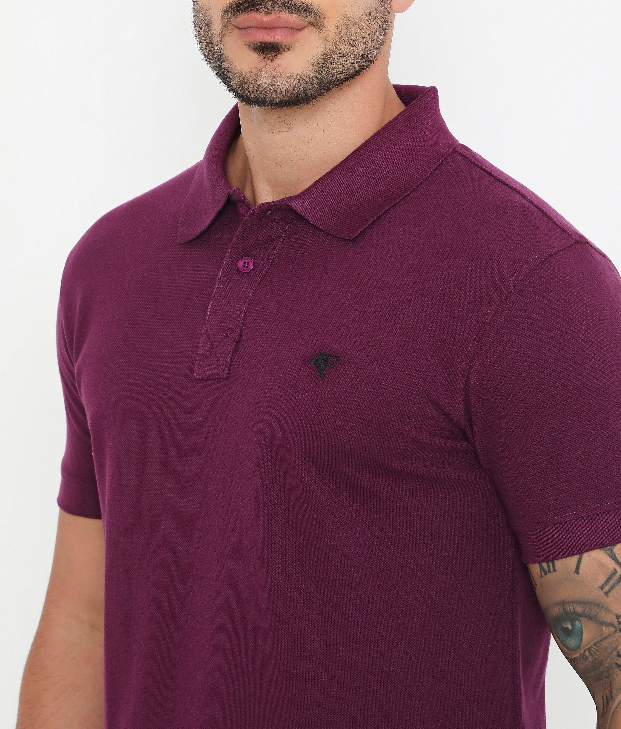 Men Classic Cotton Polo T-Shirt - Grape