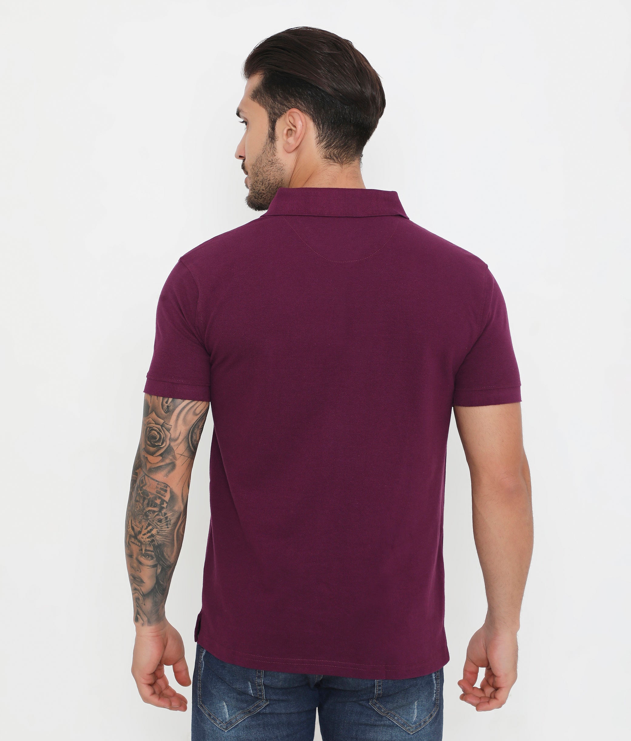 Men Classic Cotton Polo T-Shirt - Grape