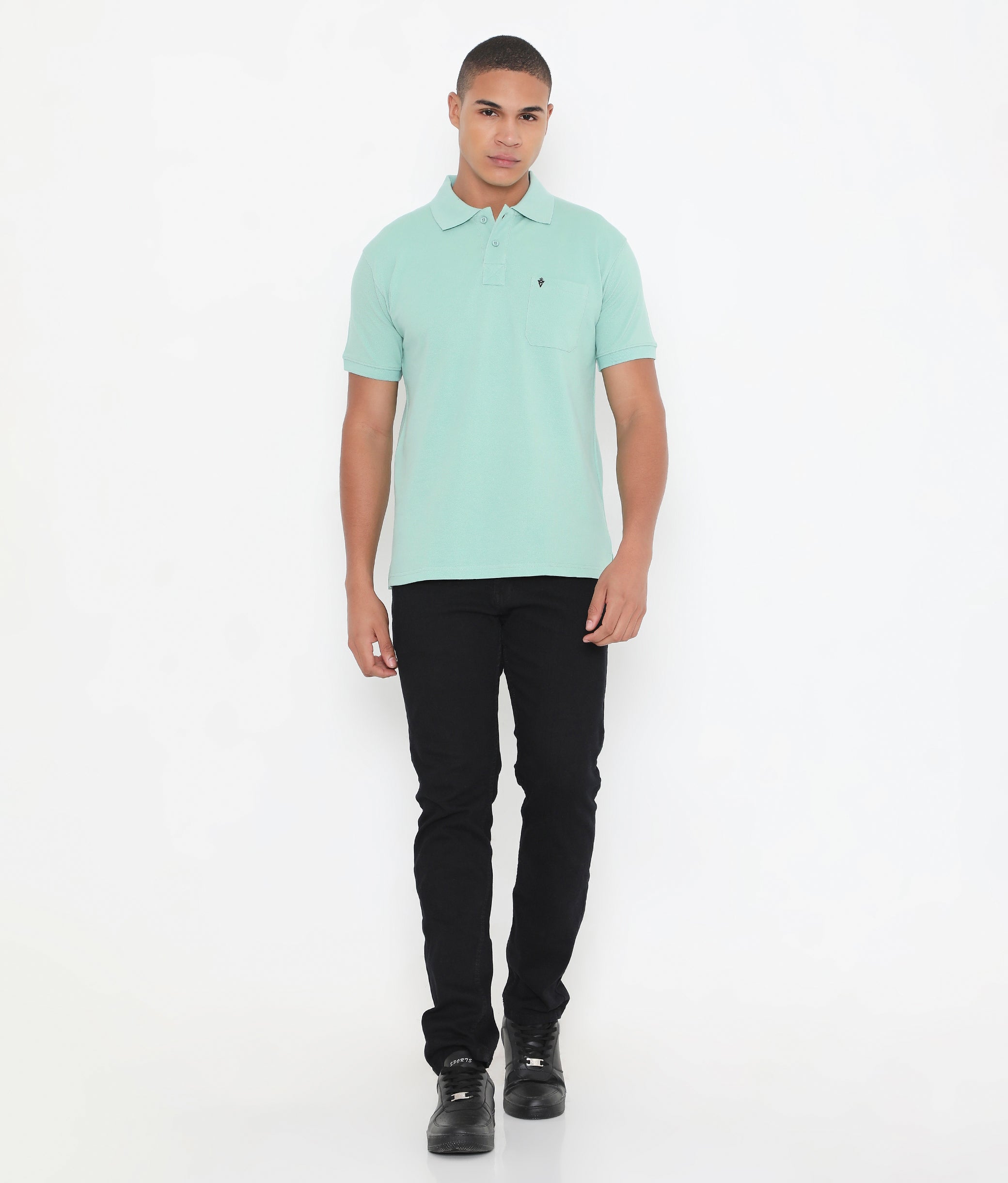 Men Pista Essential Cotton Polo T-Shirt with Chest Pocket