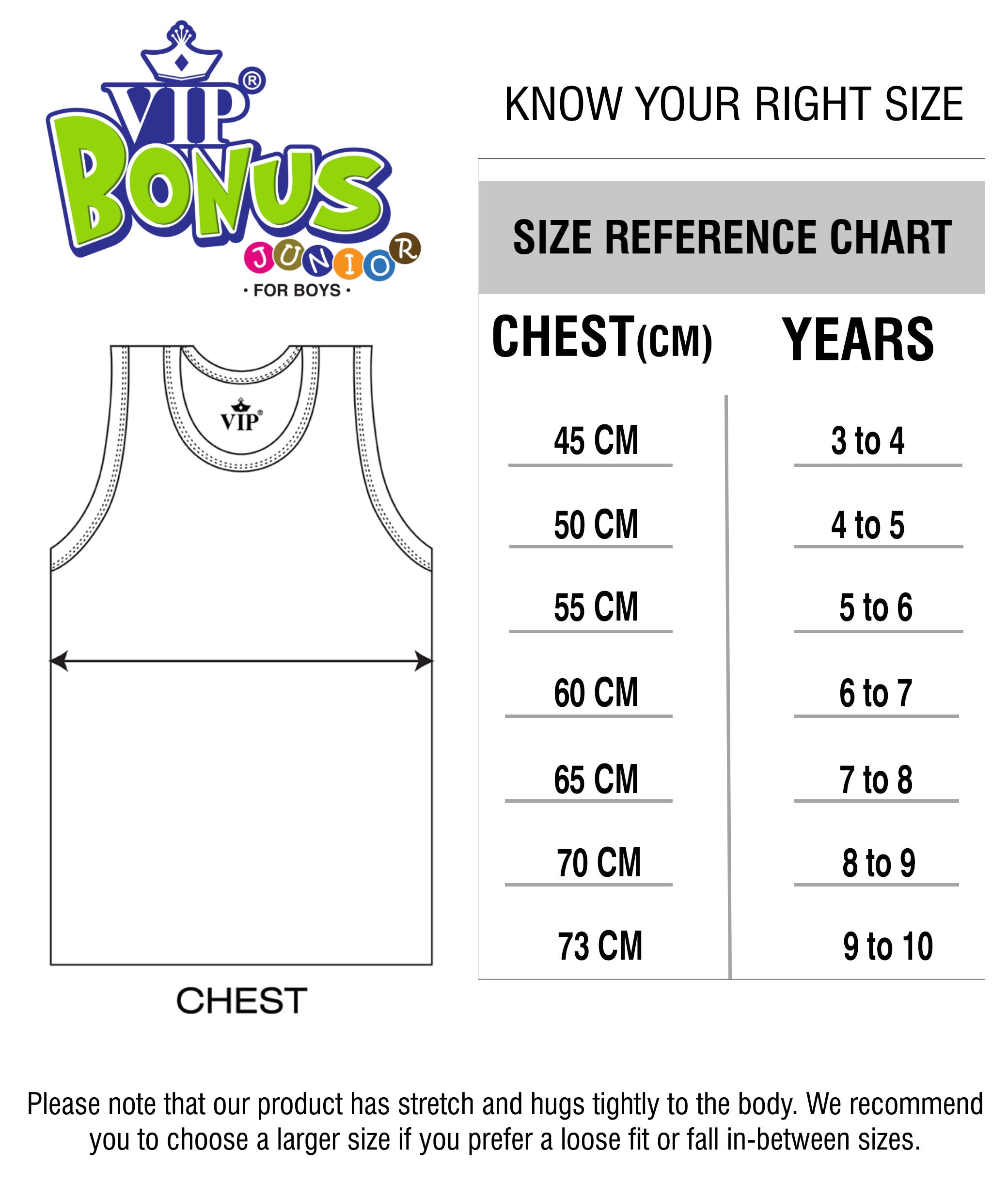 Bonus Junior Kids Cotton Vest for Boys