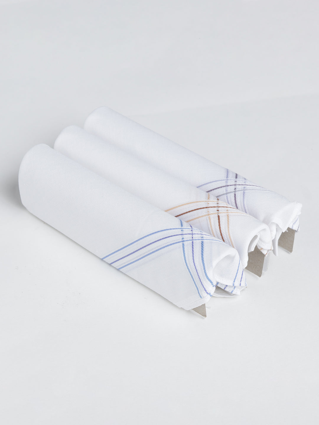 VIP Men's Striped Cotton Assorted Square Premium 02 Handkerchief-Pack of 3