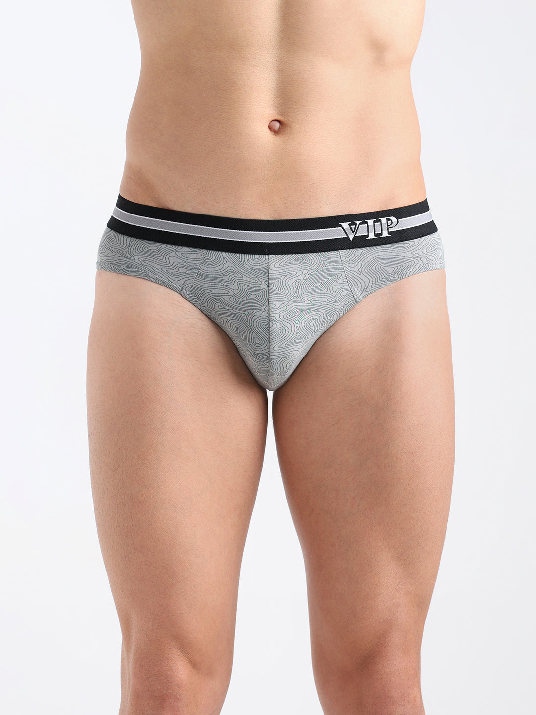 AZURE Men's Printed Cotton Mid Rise Regular Fit Briefs-Assorted Colours-PO2