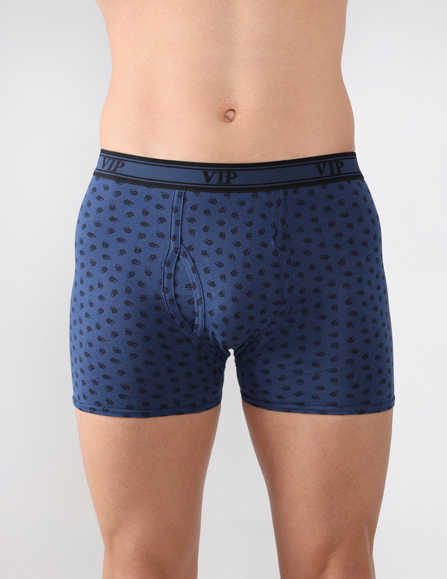 One Up Men's Printed Cotton Mid Rise Regular Fit Trunk-Assorted Colours-Pack of 2