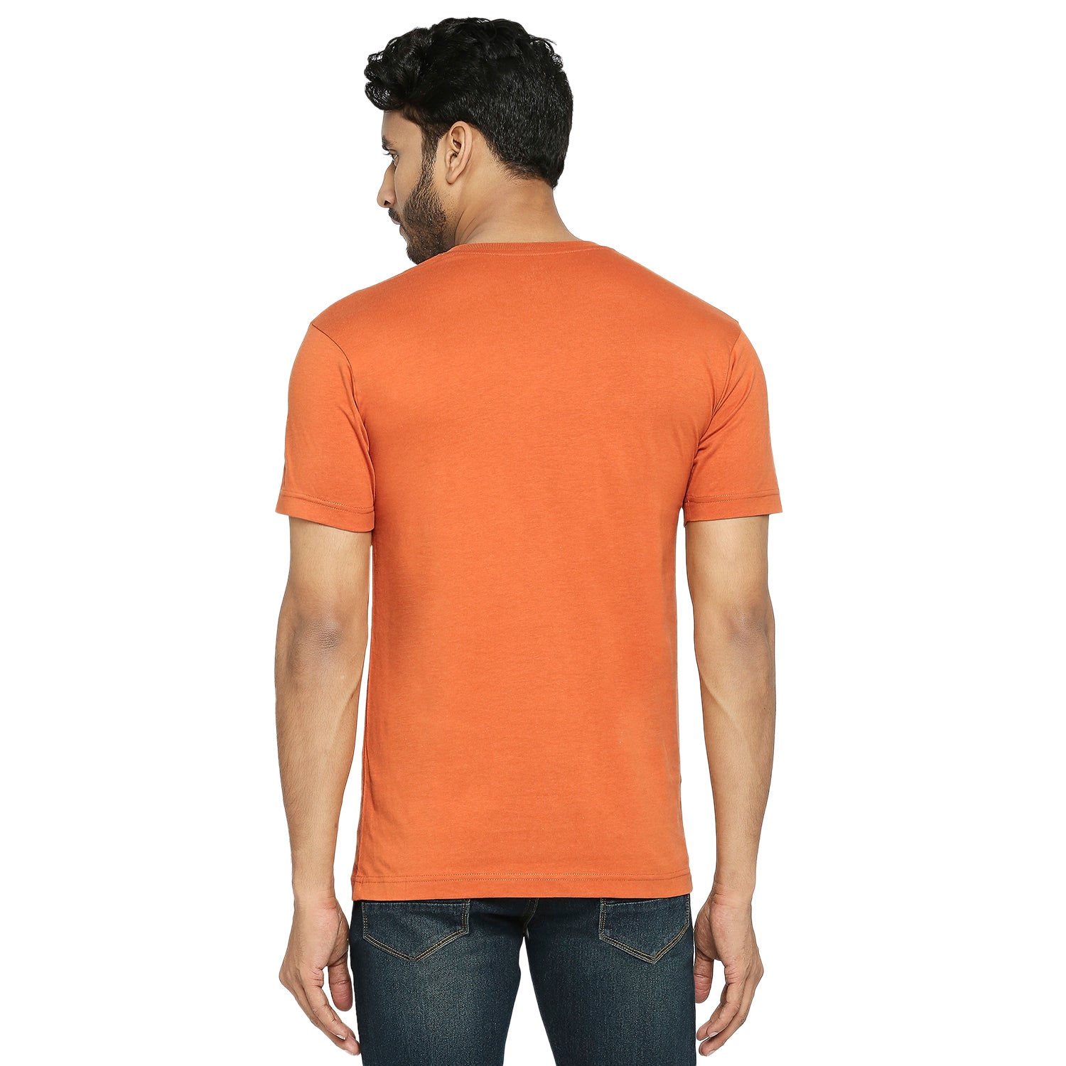 Solid Rust Everyday Essential Cotton T-Shirt for Men