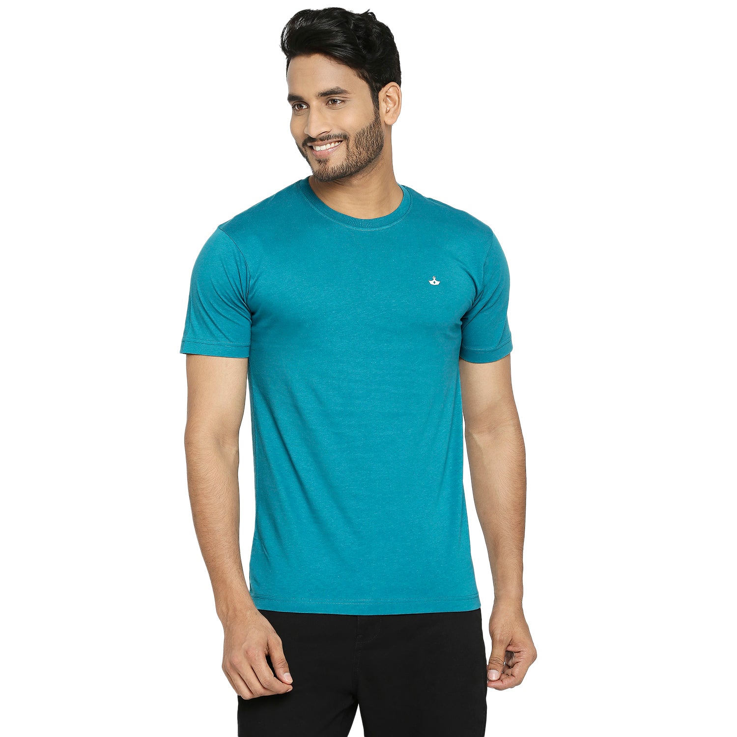 Solid Teal Everyday Essential Cotton T-Shirt for Men