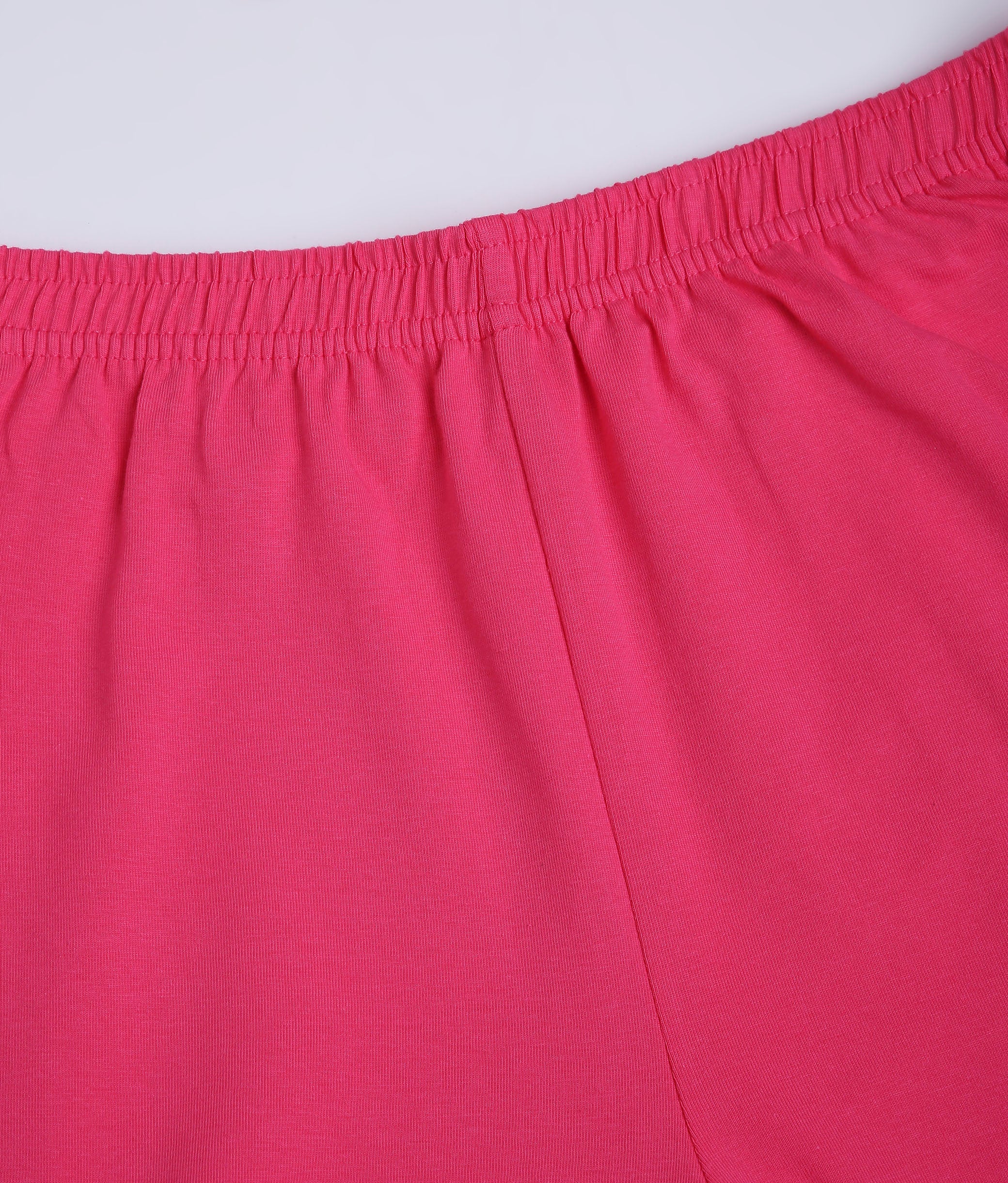 SOLID DARK PINK ANKLE-LENGTH COTTON LEGGINGS FOR WOMEN