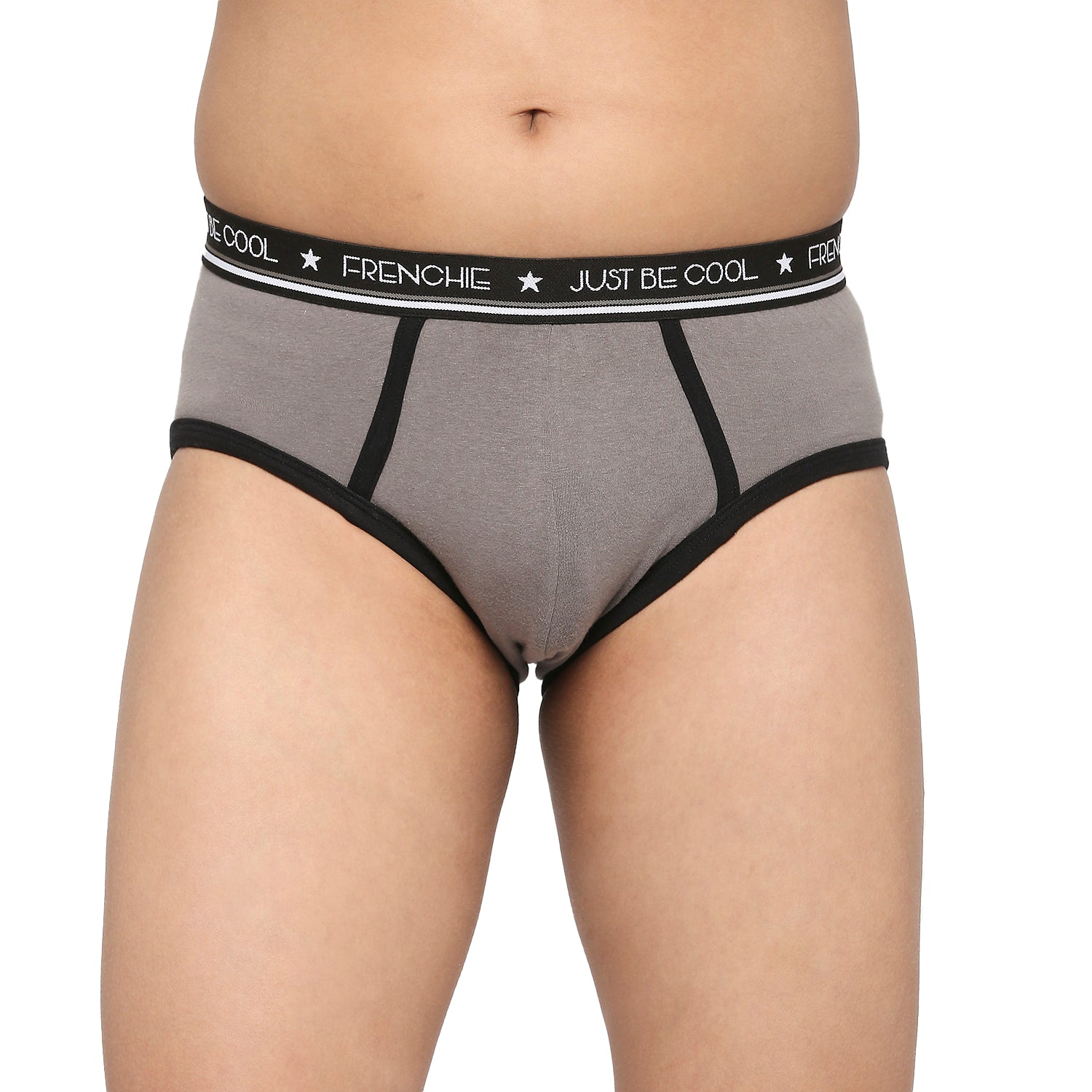 U19 Teenagers Cotton Brief Gray and Blue - Pack of 2