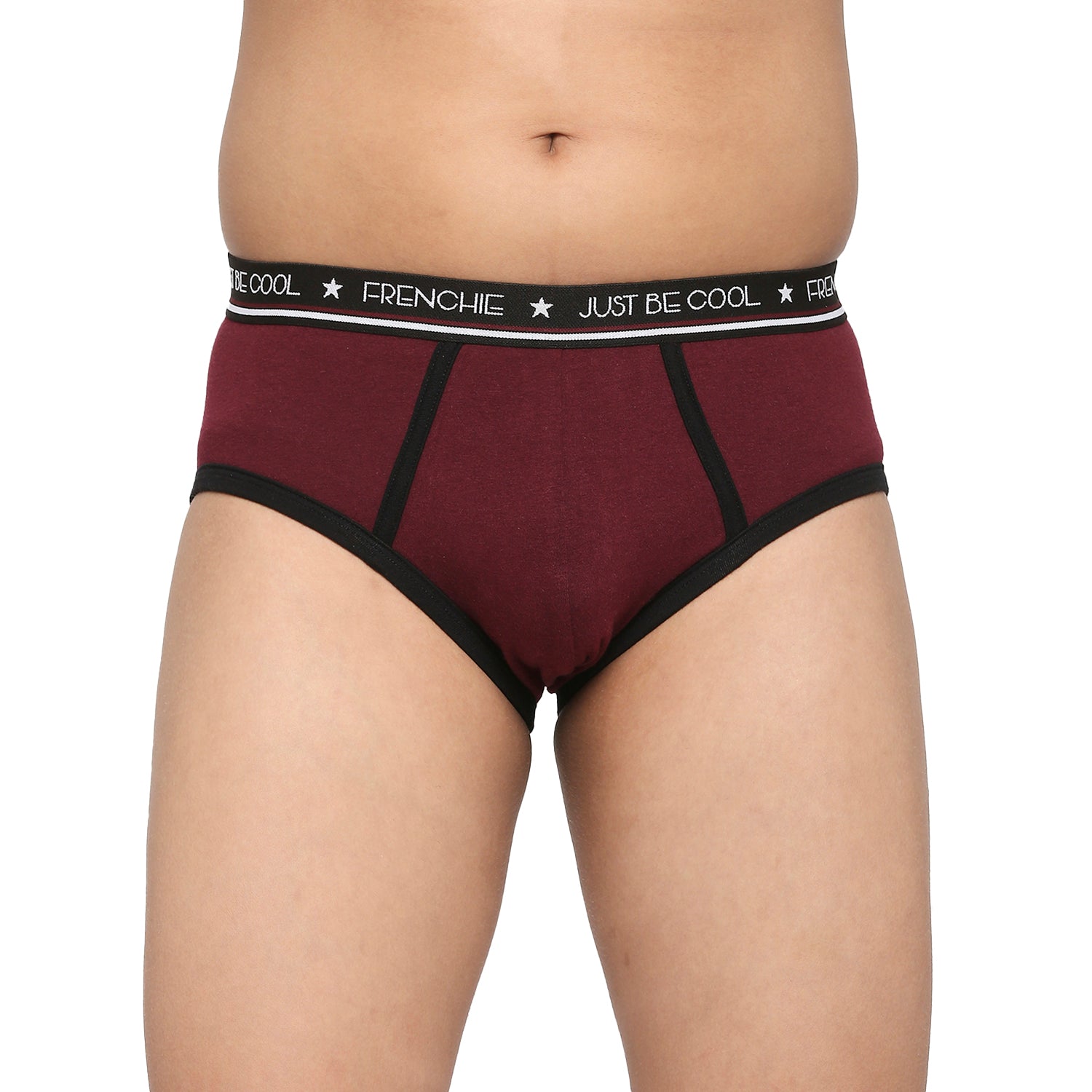 U19 Teenagers Cotton Brief Wine and Light Gray - Pack of 2