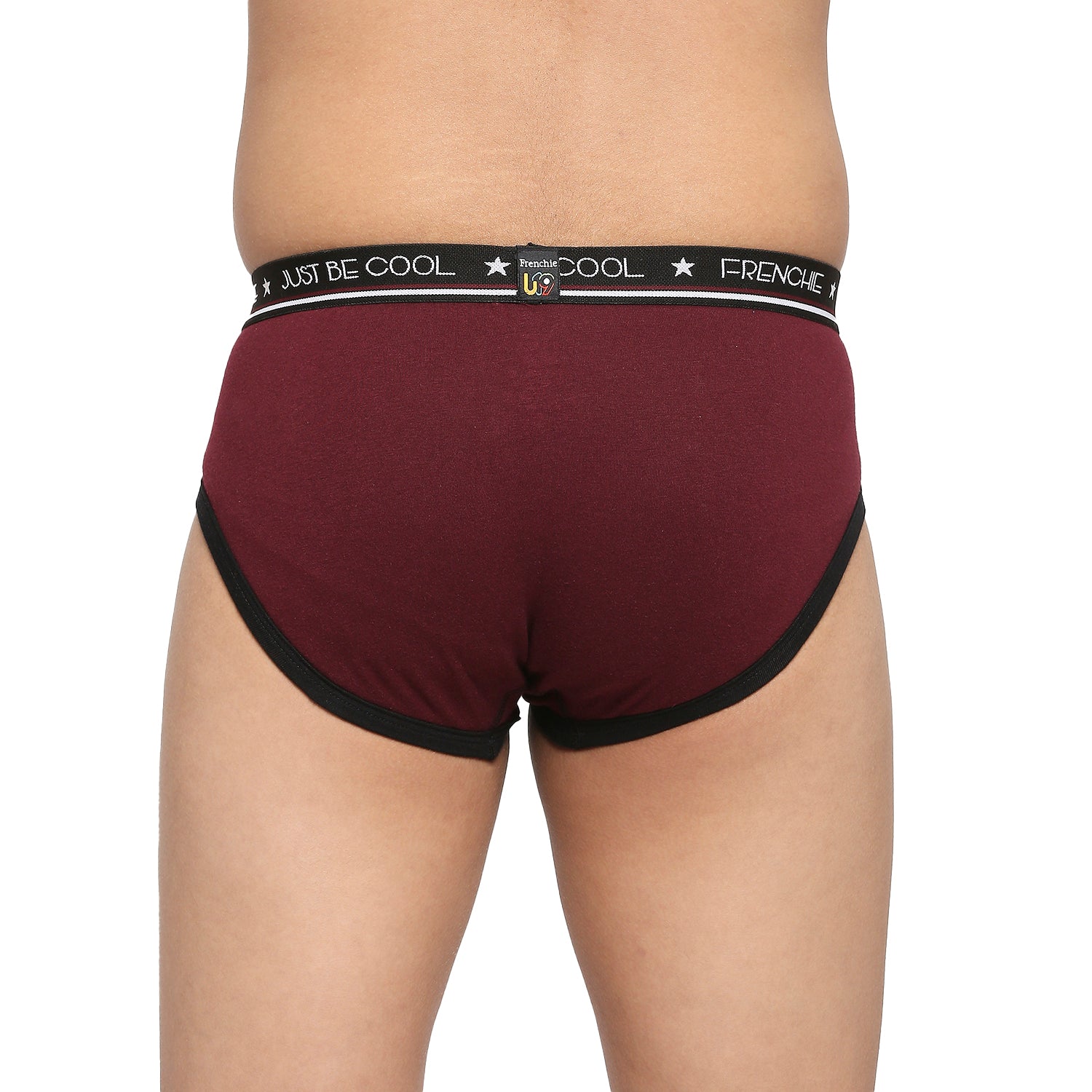 U19 Teenagers Cotton Brief Wine and Light Gray - Pack of 2