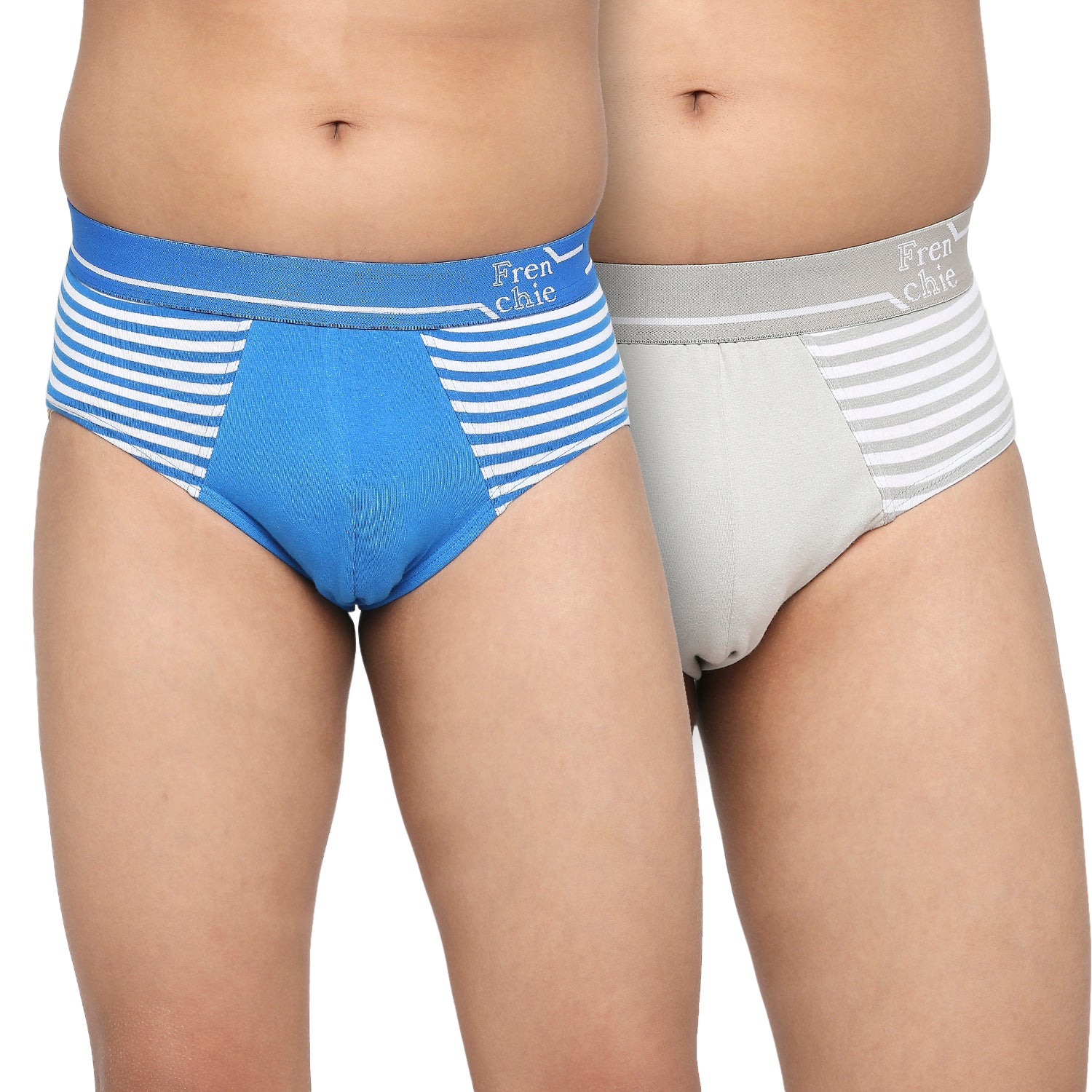 U19 Teenagers Cotton Brief Blue and Light Gray - Pack of 2