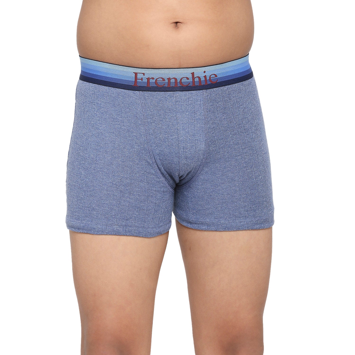 U19 Teenagers Cotton Trunk Blue and Grey - Pack of 2