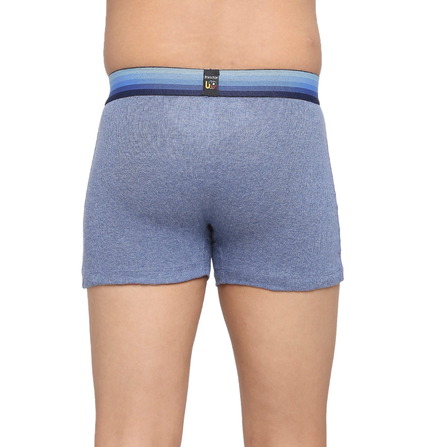 U19 Teenagers Cotton Trunk Blue and Grey - Pack of 2