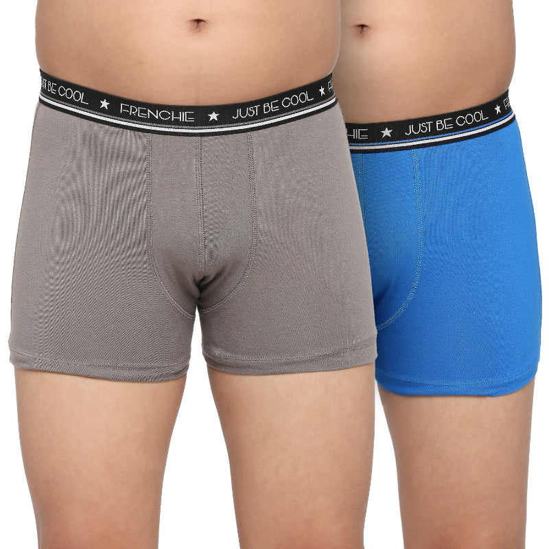 U19 Teenagers Cotton Trunk Gray and Blue - Pack of 2