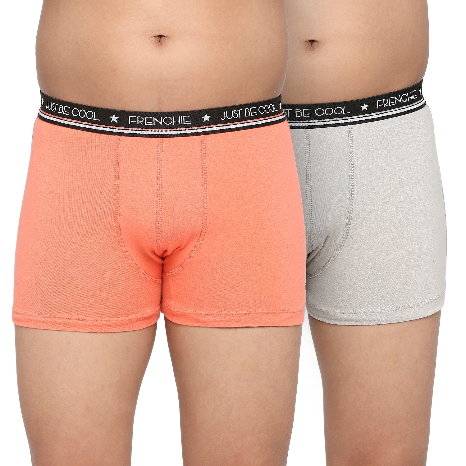 U19 Teenagers Cotton Trunk Gray and Peach - Pack of 2