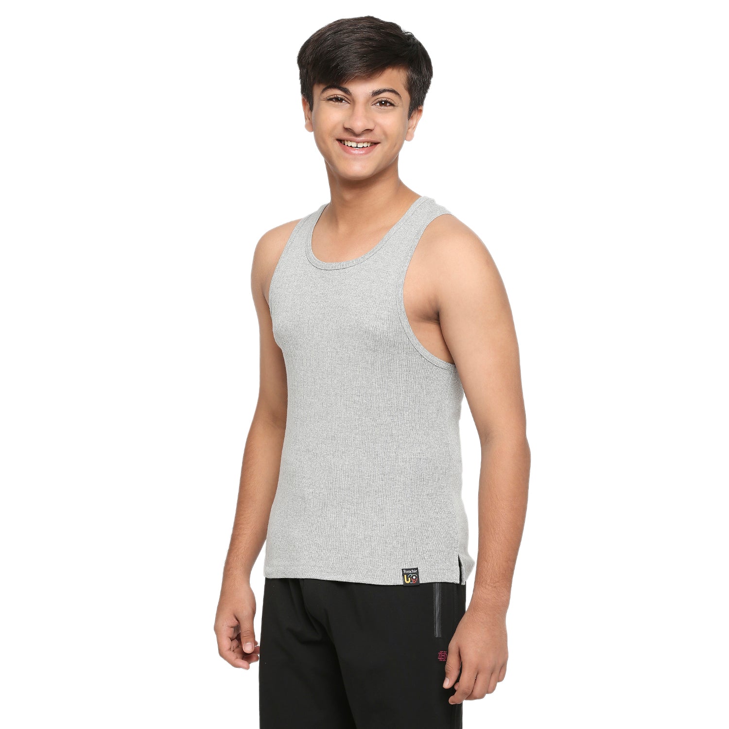 U19 Teens Solid Gray Vest made in 100% Cotton Rib