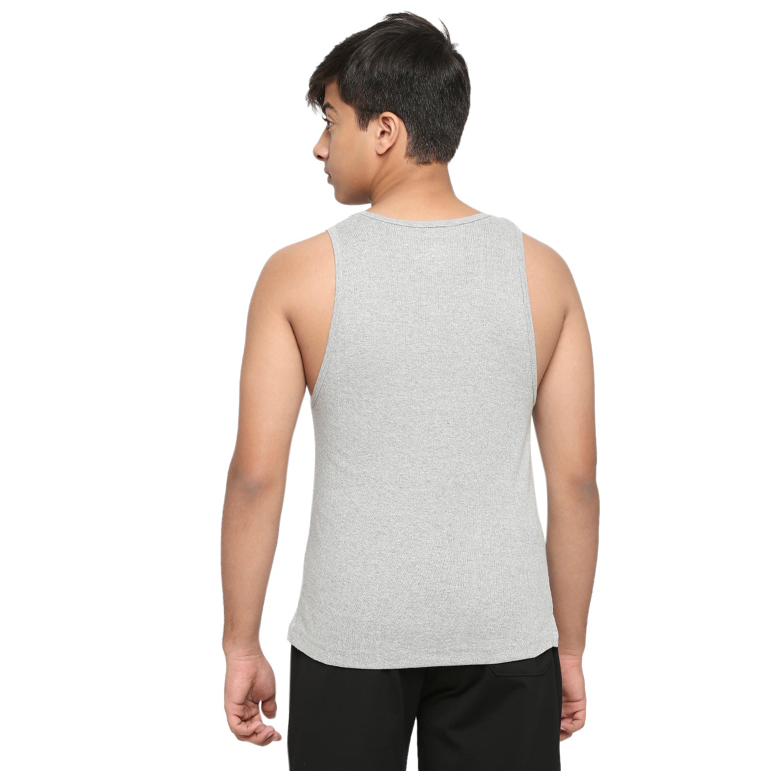 U19 Teens Solid Gray Vest made in 100% Cotton Rib