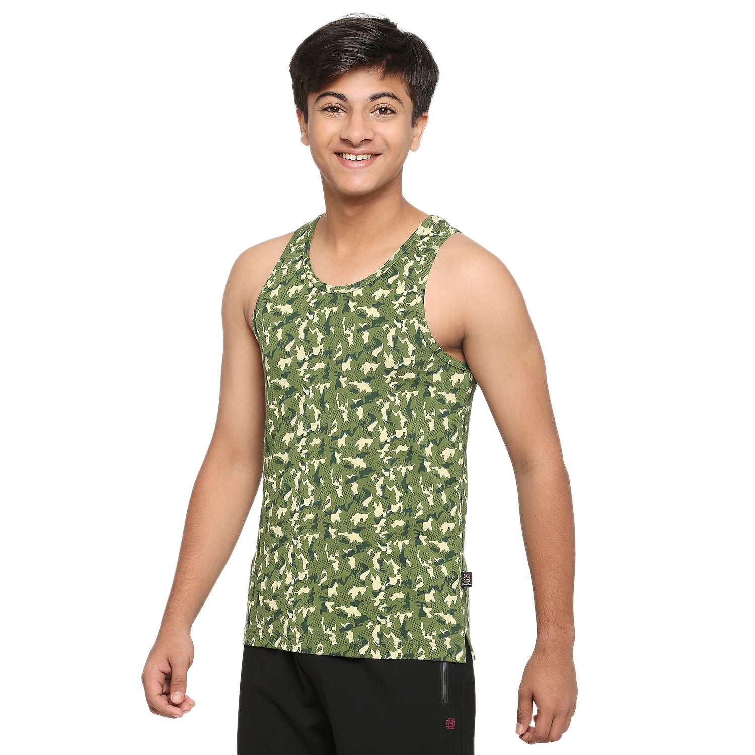 U19 Teens Green Vest in Camouflage Print