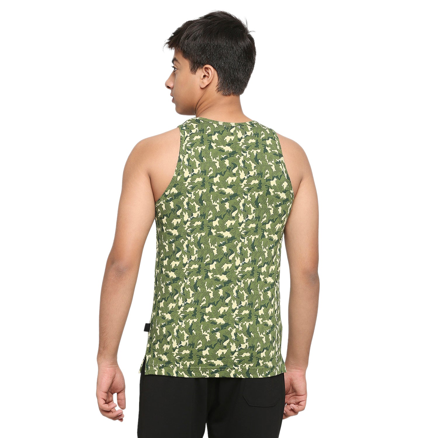 U19 Teens Green Vest in Camouflage Print