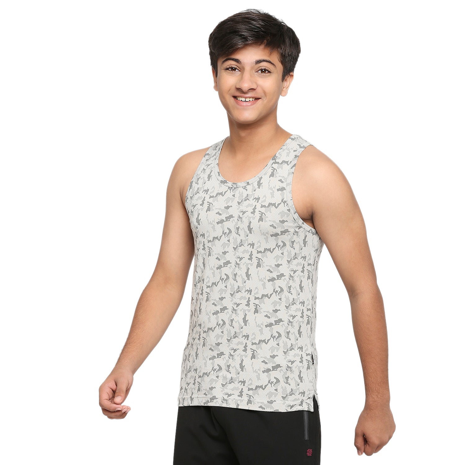 U19 Teens Light Gray Vest in Camouflage Print