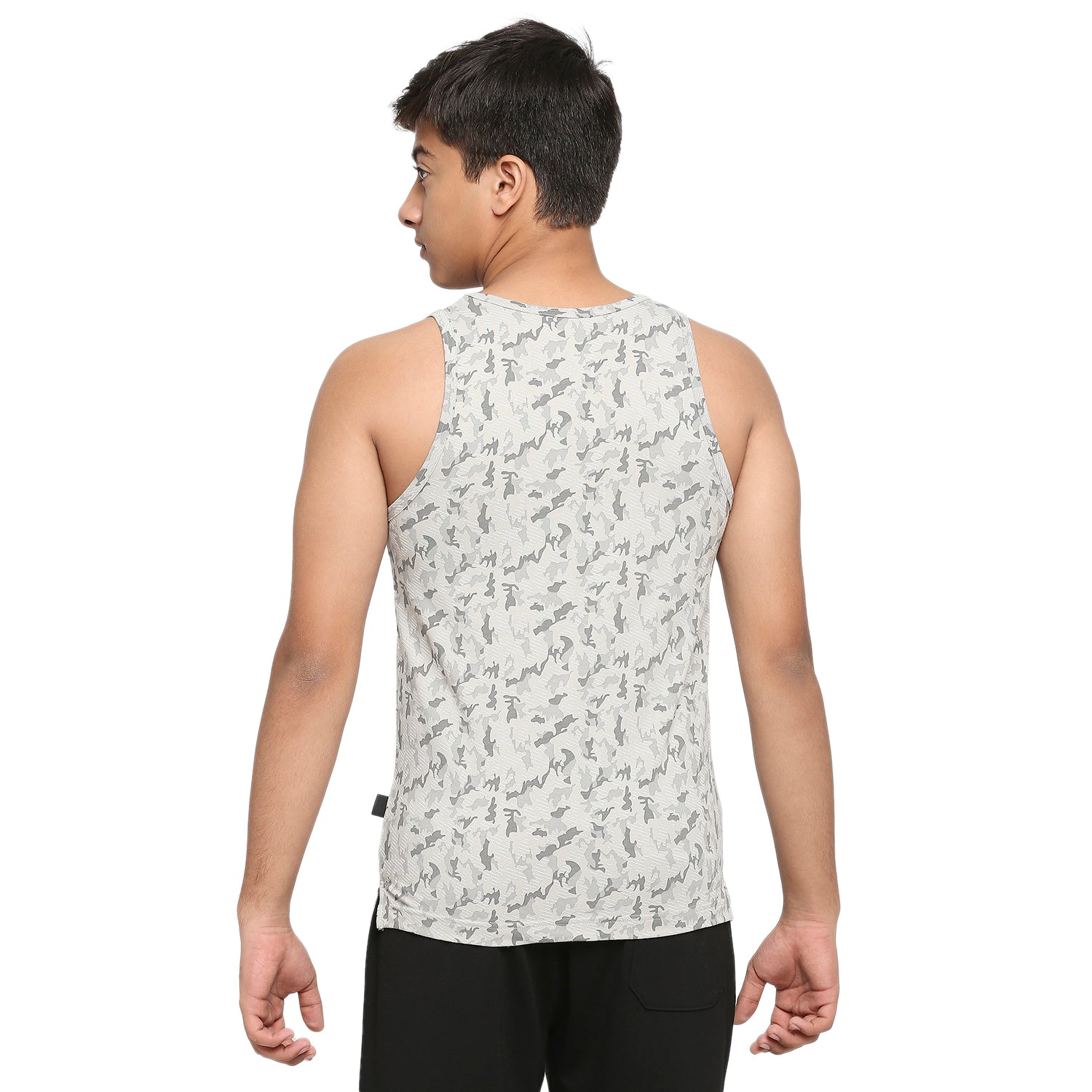 U19 Teens Light Gray Vest in Camouflage Print