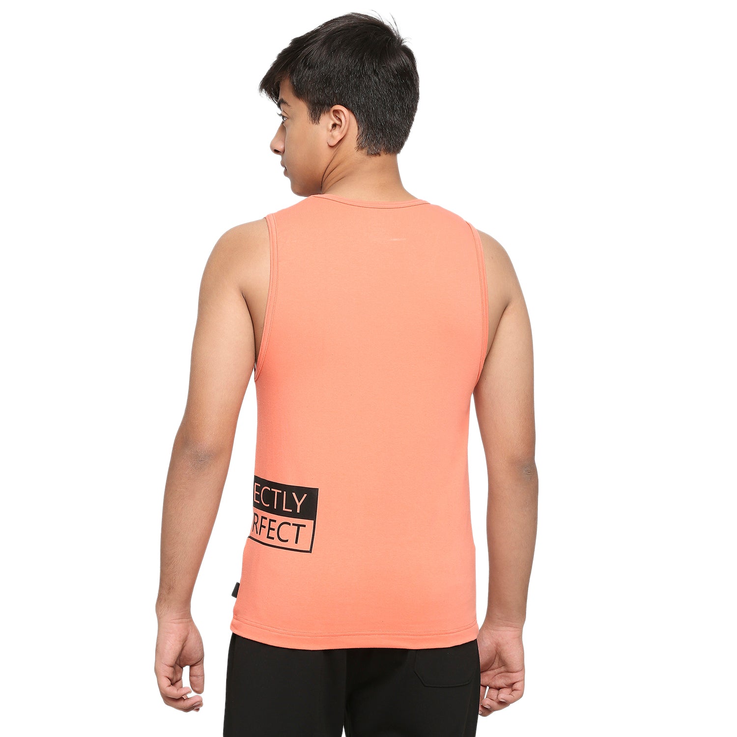 U19 Teens Peach Broadshoulder Vest made in Cotton Lycra Fabric