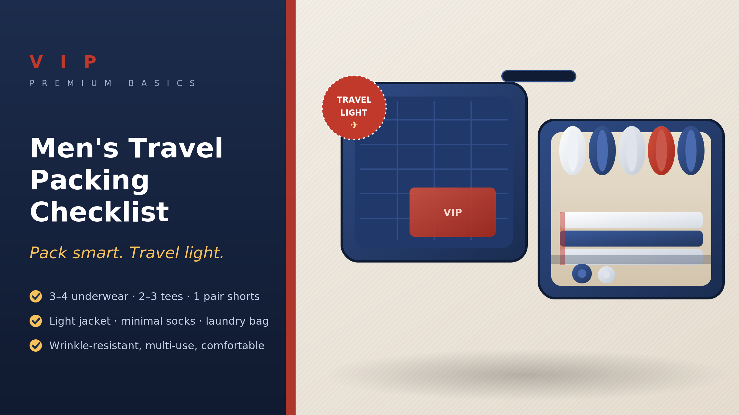 Men’s Travel Packing Checklist: What VIP Clothing to Pac